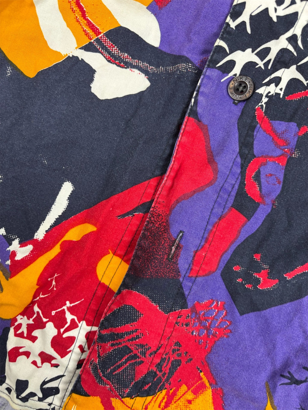 Vintage 90's Nike Jordan Aqua 8 Baseball Jersey Men's XL Multi All Over Pattern Retro Button Down