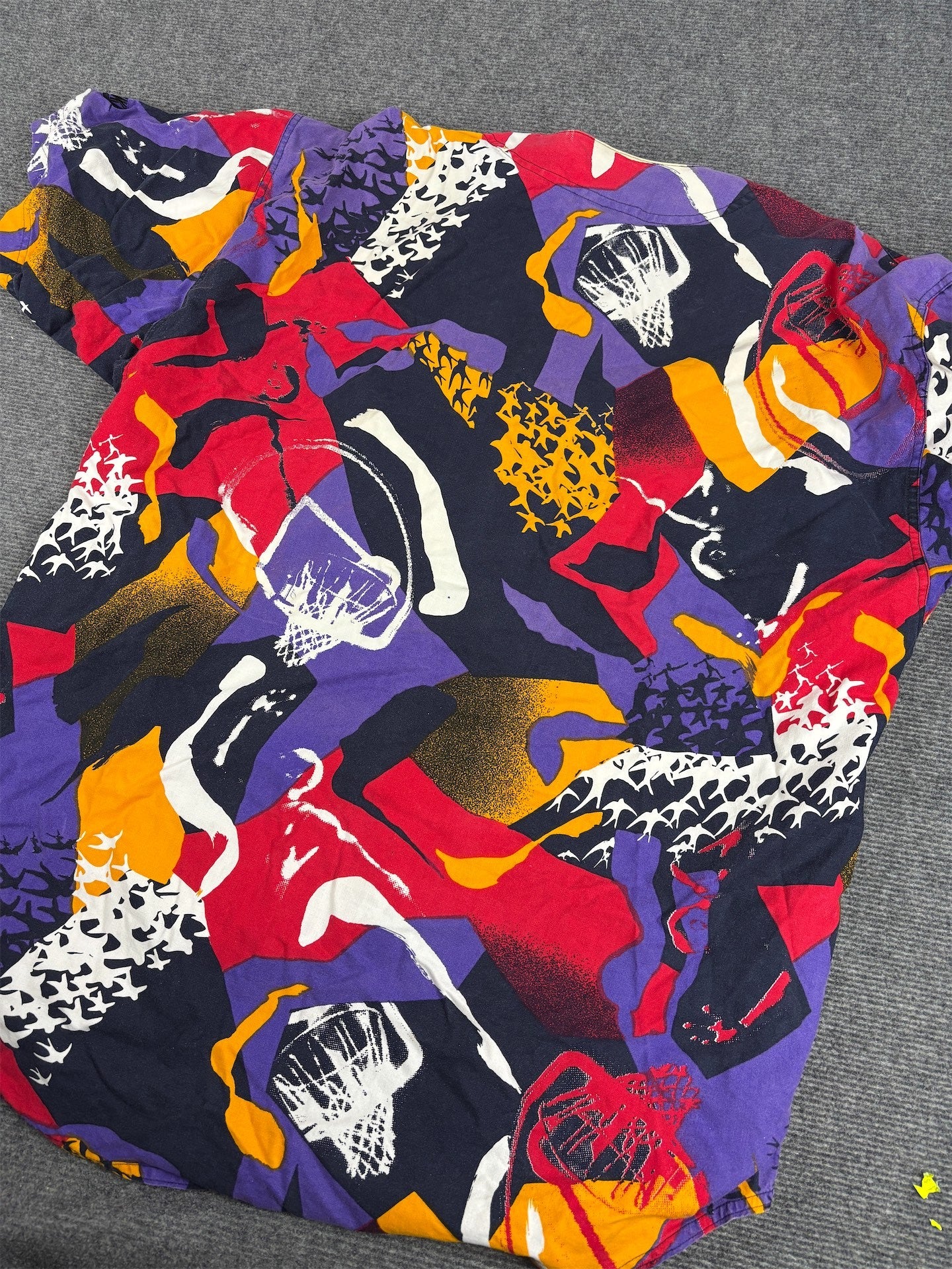 Vintage 90's Nike Jordan Aqua 8 Baseball Jersey Men's XL Multi All Over Pattern Retro Button Down