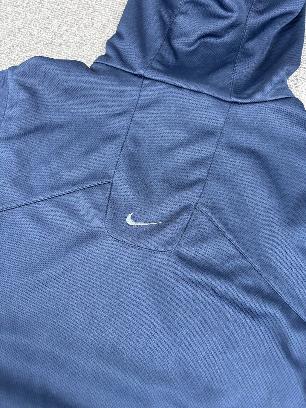 Vintage Y2K Nike Shox Jersey Hoodie Men's M Navy Blue Spell Out Badge Sleeveless
