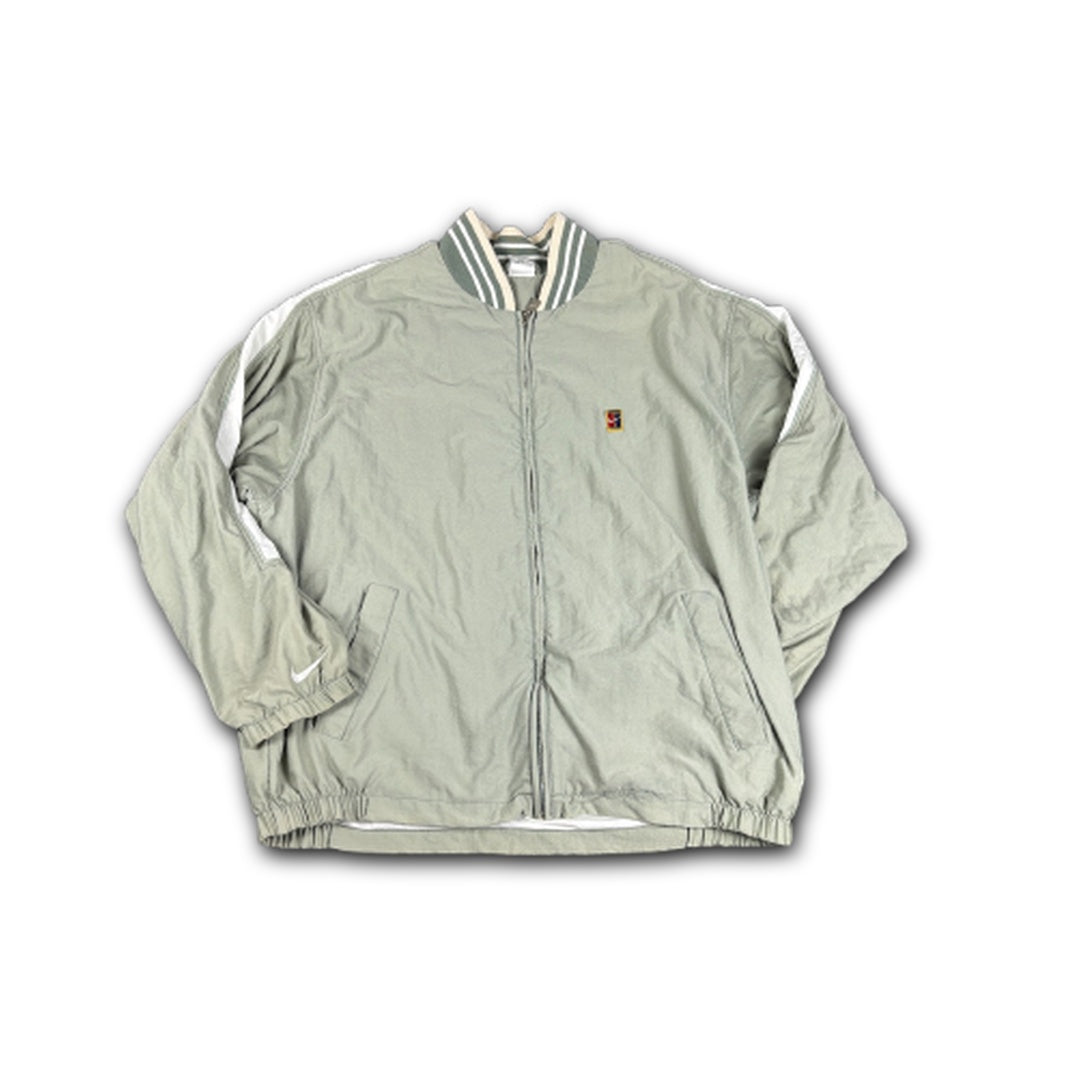 Vintage 90's Nike Court Jacket Men's XL Green White Panels Full Zip