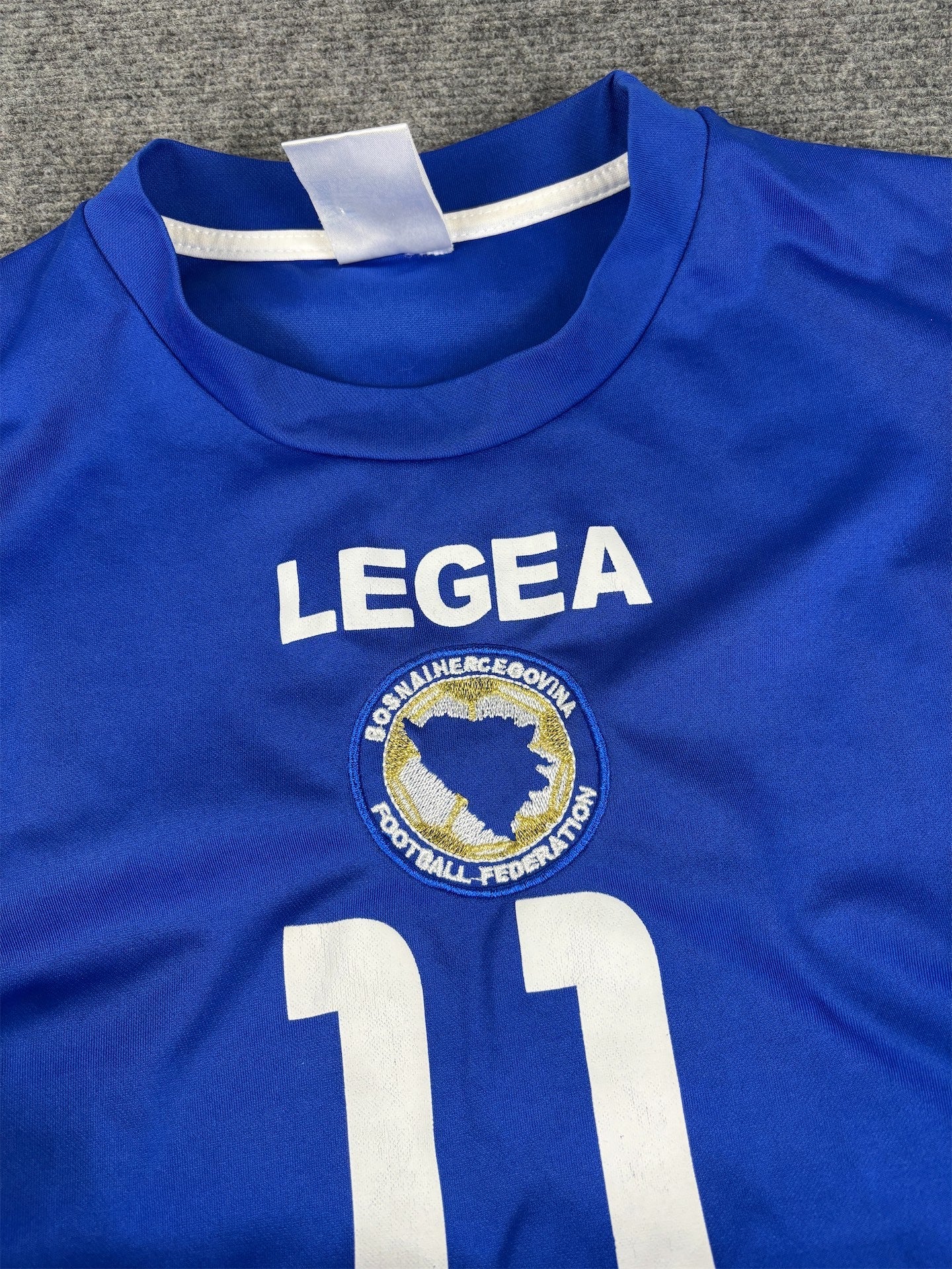 Vintage Y2K Legea Jersey Men's M Blue Bosina and Hercegovina 08/09 Team Round Neck