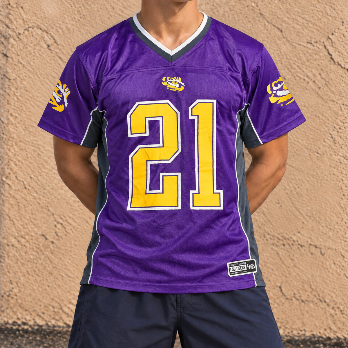 LSU Tigers Football Jersey Men's Medium Purple Yellow Sportwear