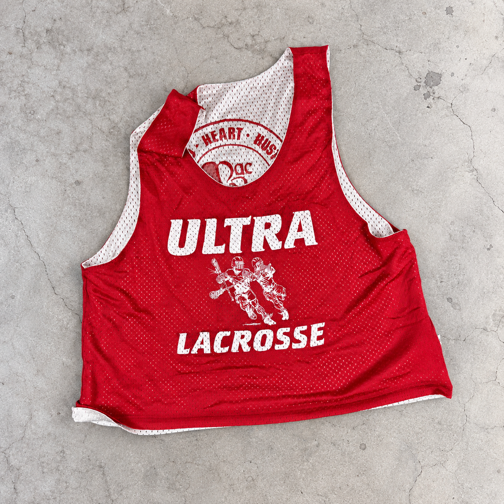 Lacrosse Boxy Mesh Reversible Jersey Women's Large Red White Top
