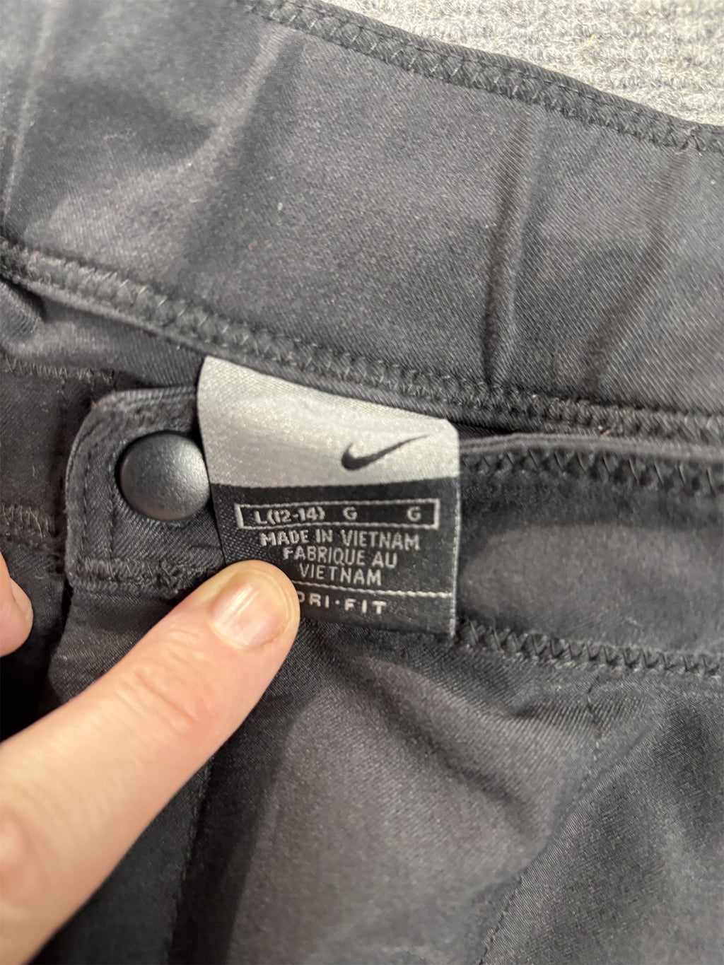 Vintage Y2K Nike 3/4 Track Pants Womens L Black Cargo Pocket Rare Joggers