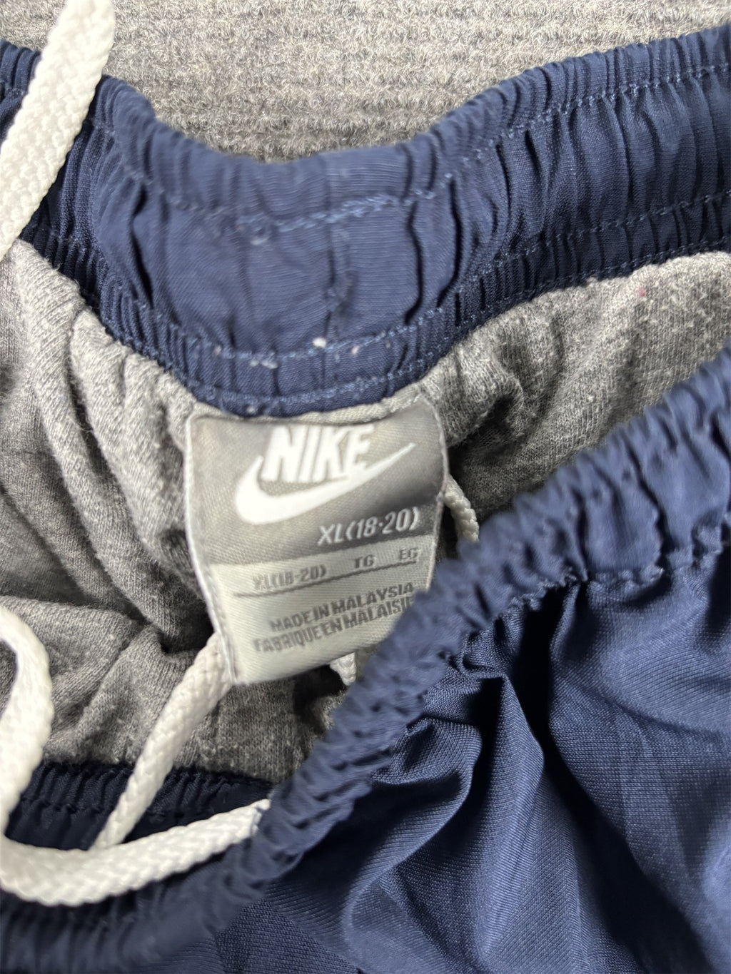 Vintage Y2K Nike Track Pants Women's XS Navy Blue White Piping Ankle Swoosh
