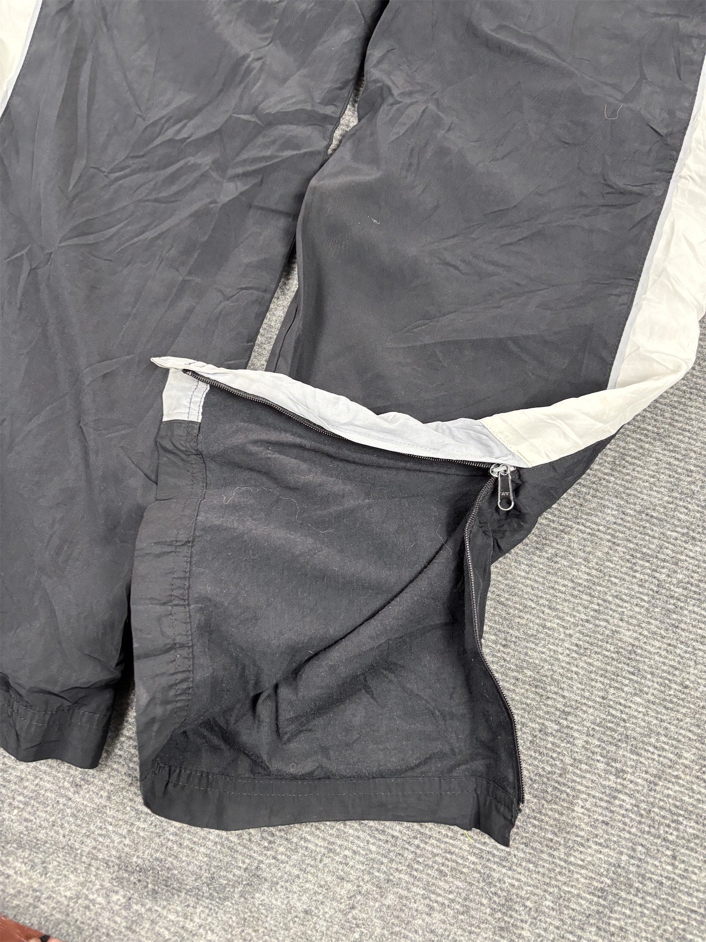 Vintage Y2K Nike Track Pants Women's S Black White Grey Piping Swoosh Joggers