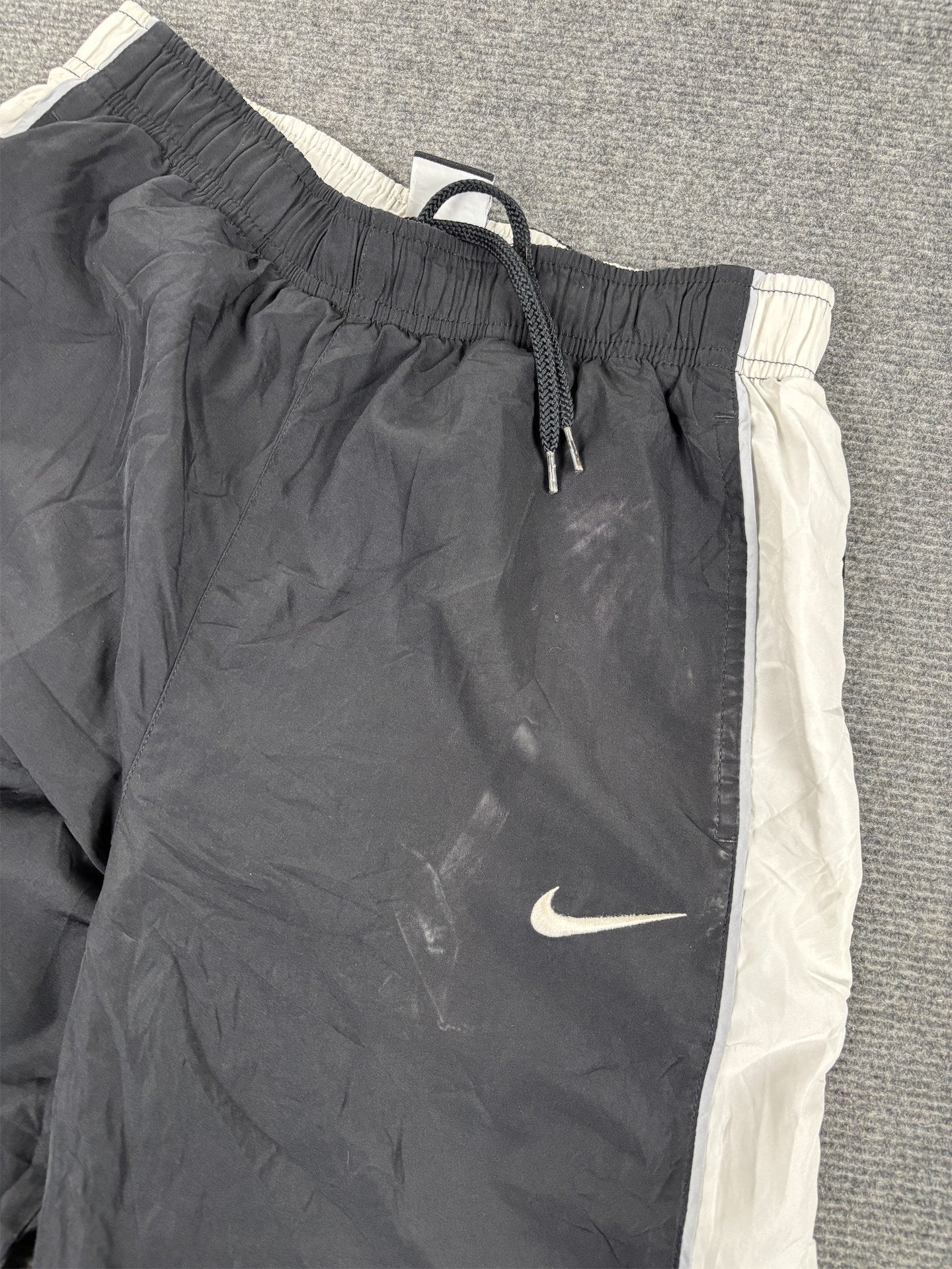Vintage Y2K Nike Track Pants Women's S Black White Grey Piping Swoosh Joggers