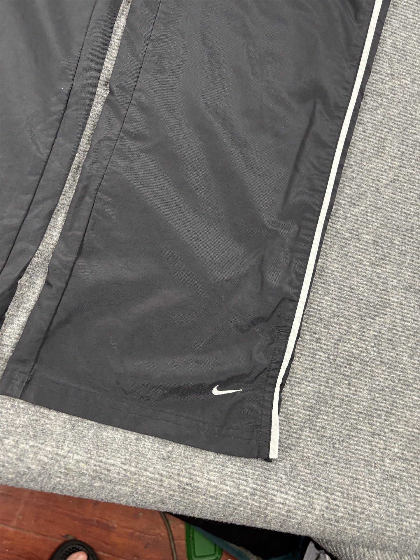Vintage Y2K Nike Track Pants Womens M Black White Piping Swoosh Joggers
