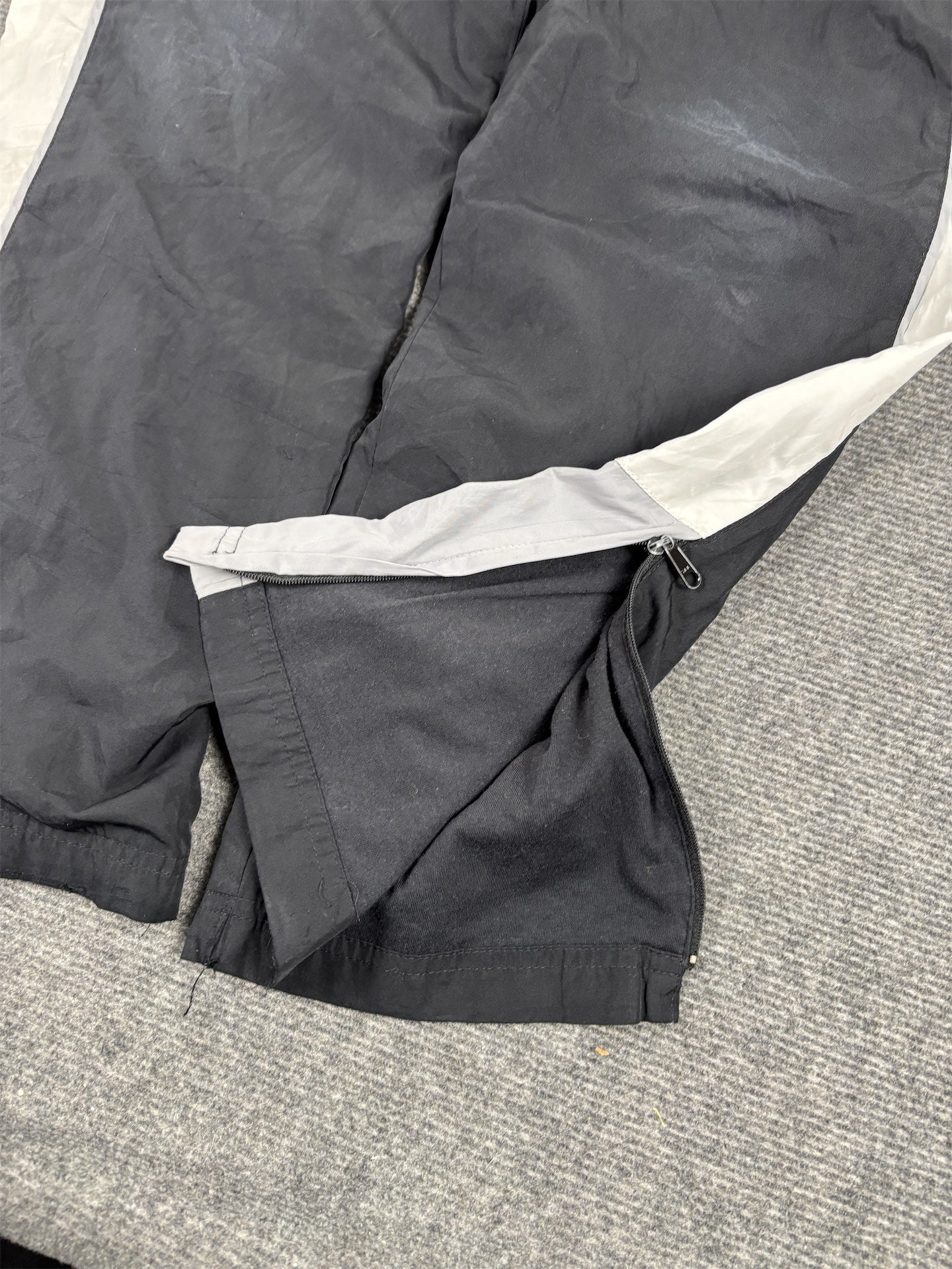 Vintage Y2K Nike Track Pants Women's S Black White Grey Piping Swoosh Joggers