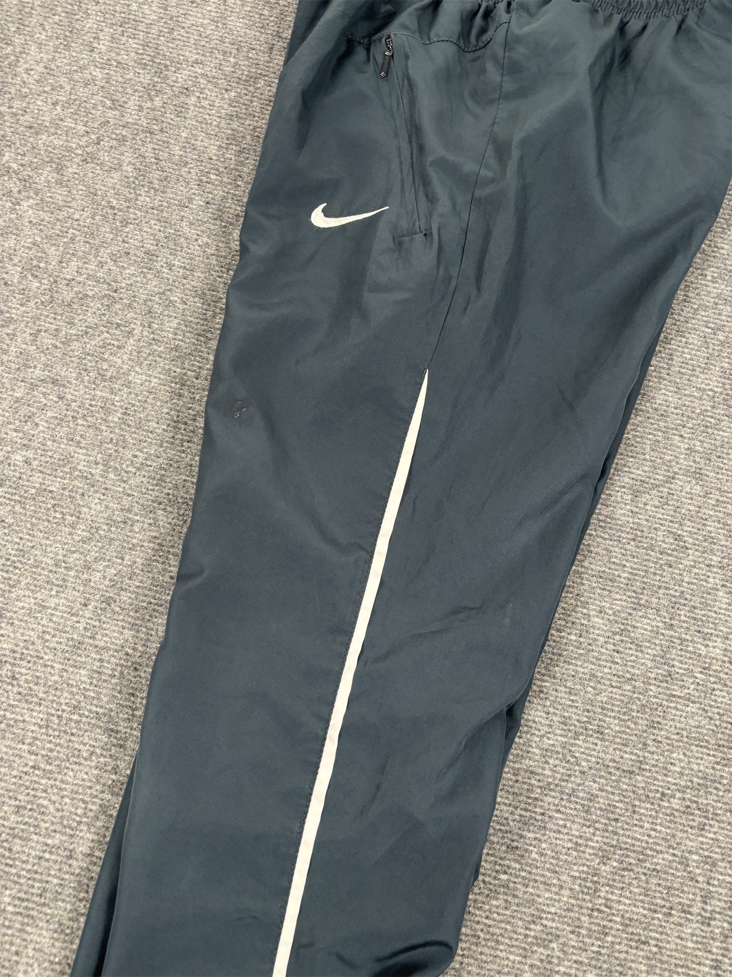 Vintage Y2K Nike Track Pants Women's XS Black White Piping Swoosh Ladies Joggers