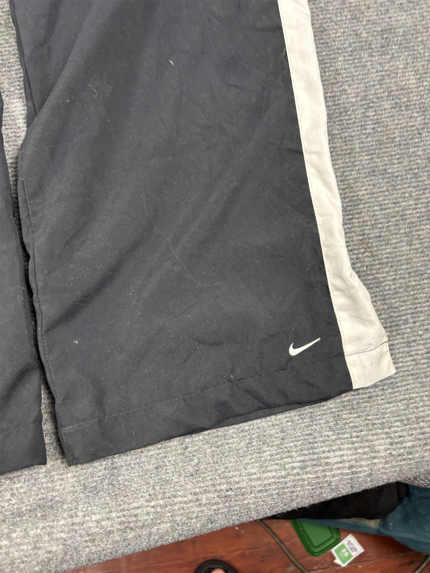 Vintage Y2K Nike Track Pants Women's L Black White Ankle Swoosh Ladies Joggers