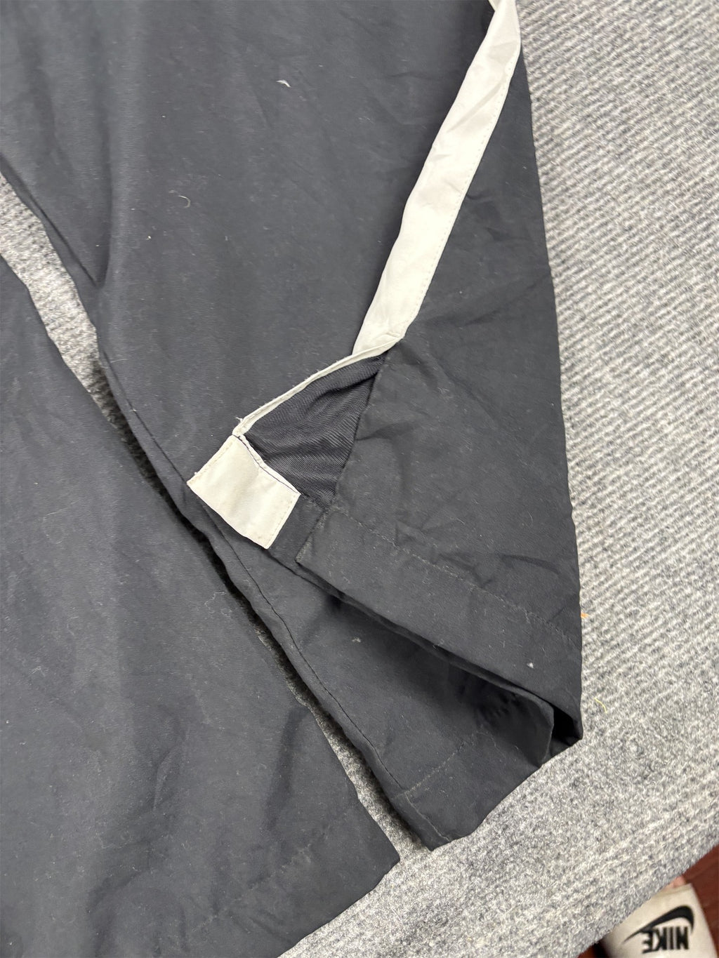 Vintage Y2K Nike Track Pants Women's L Black White Ankle Swoosh Ladies Joggers
