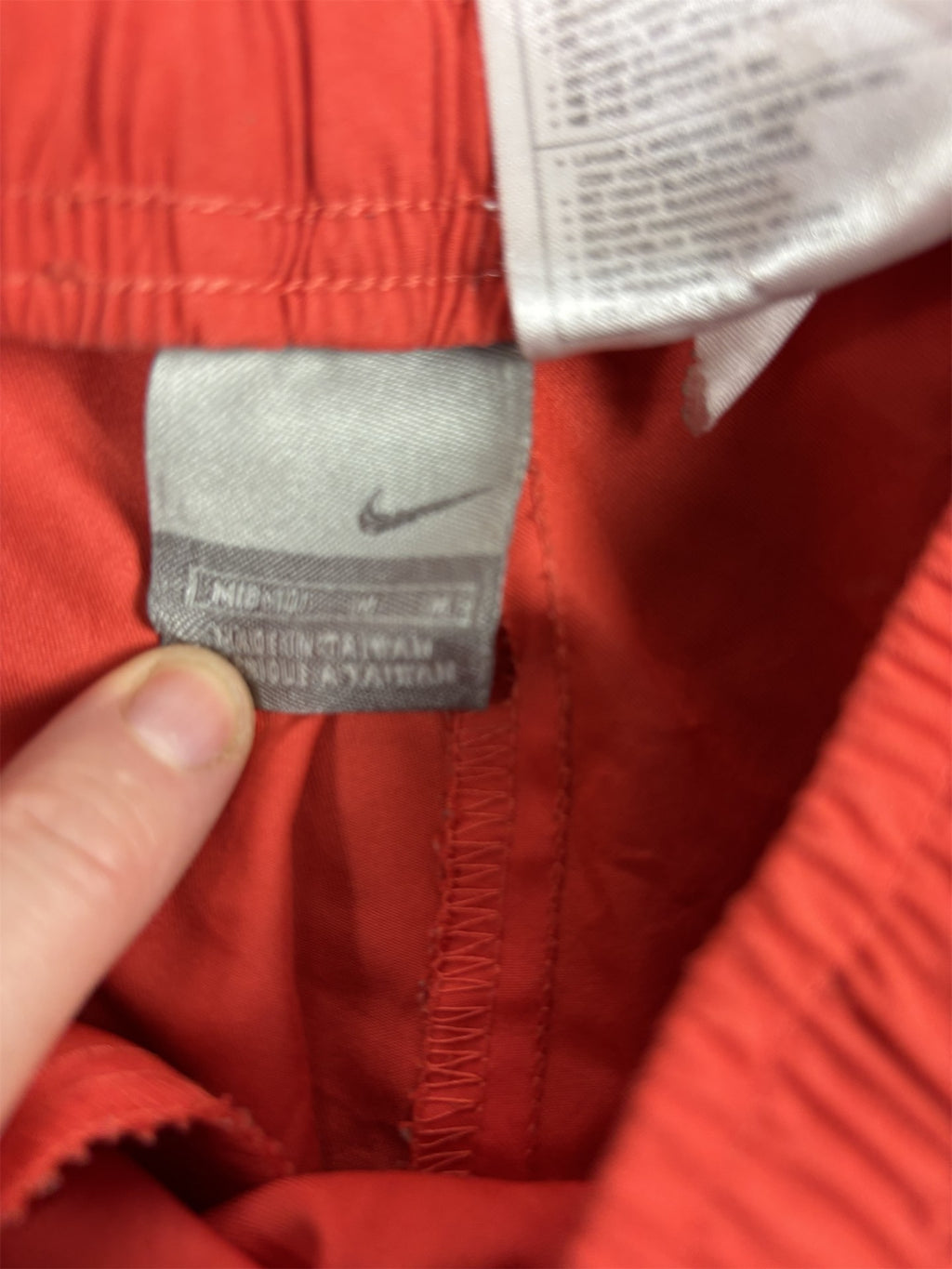 Vintage Y2K Nike Track Pants Women's M Red Yellow Piping Ankle Swoosh Rare