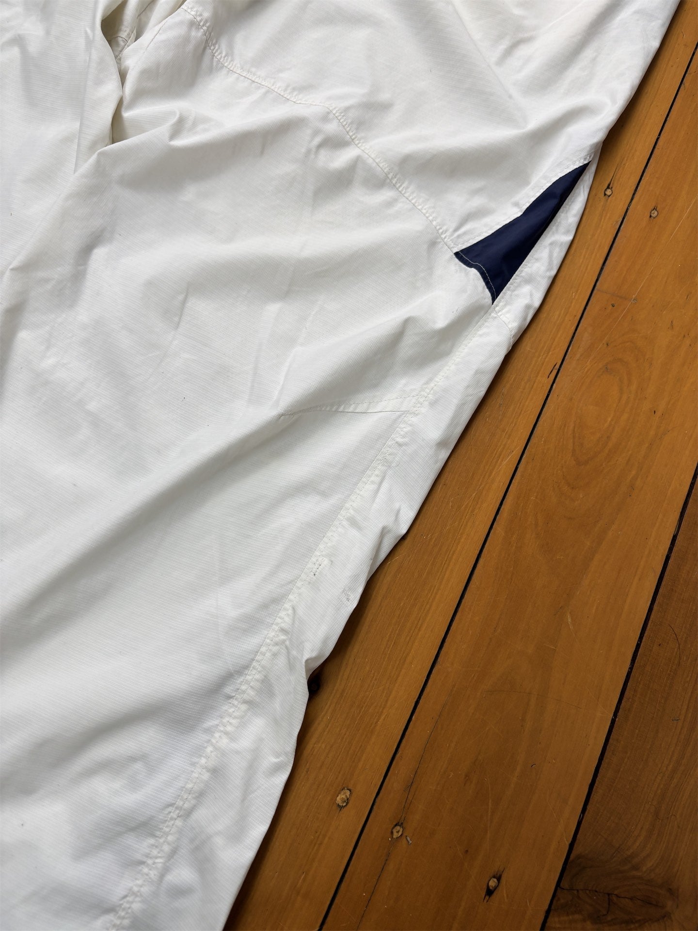 Vintage Y2K Nike Track Pants Men's XL White Blue Panels Purple Ankle Swoosh Joggers