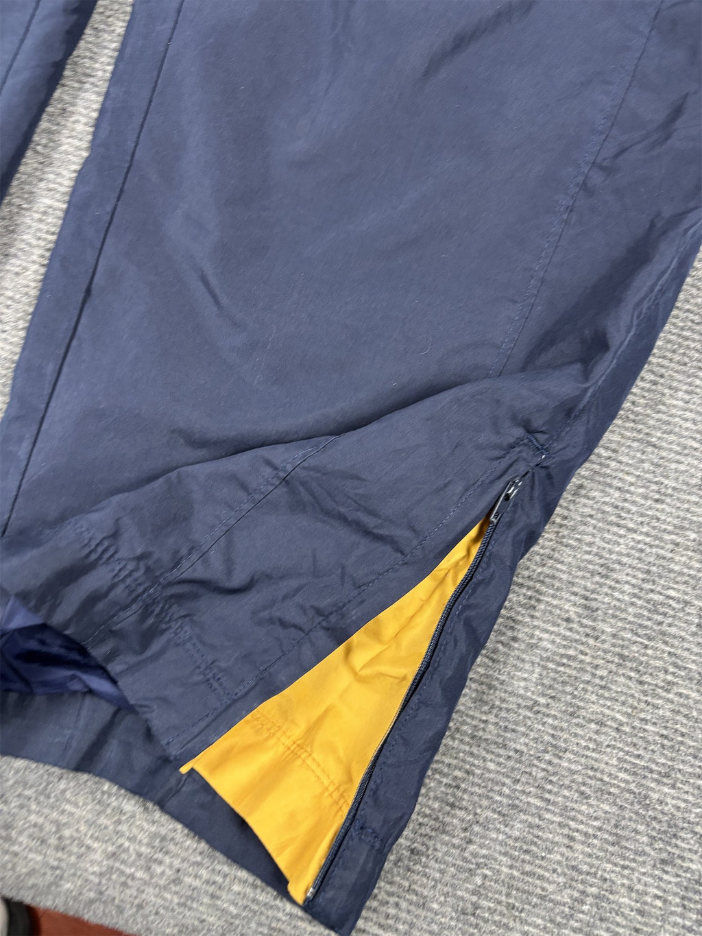 Vintage Y2K Nike Track Pants Men's XL Navy Blue Orange Swoosh Ankle Zips Joggers