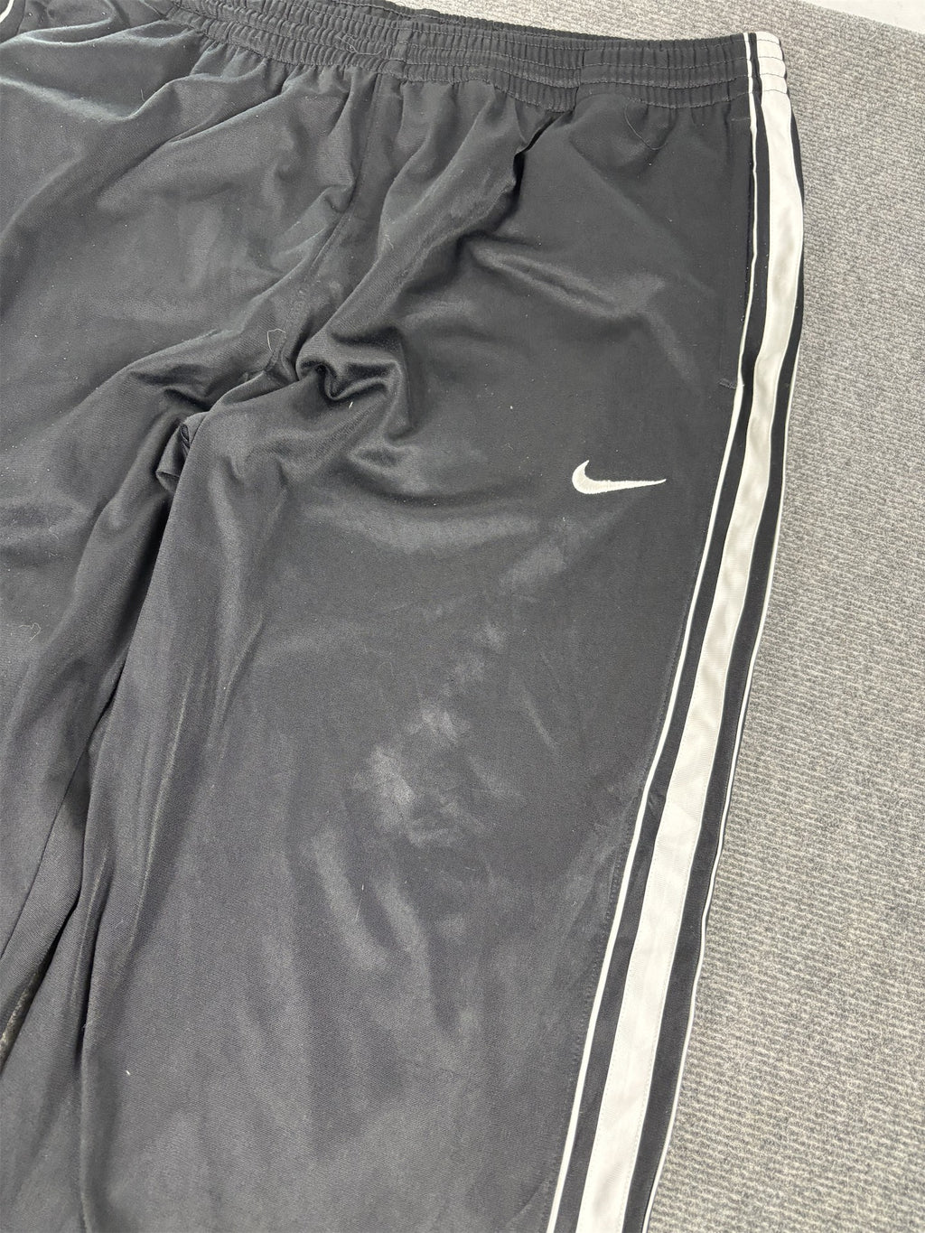 Nike Track Pants Men's L Black White Piping Swoosh Baggy Joggers