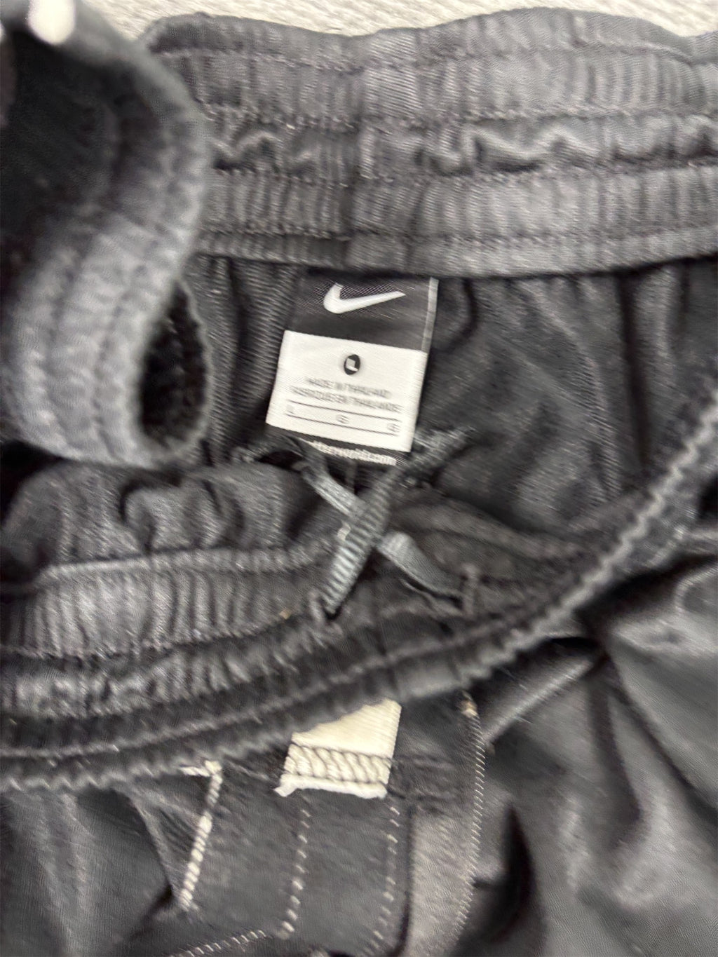Nike Track Pants Men's L Black White Piping Swoosh Baggy Joggers