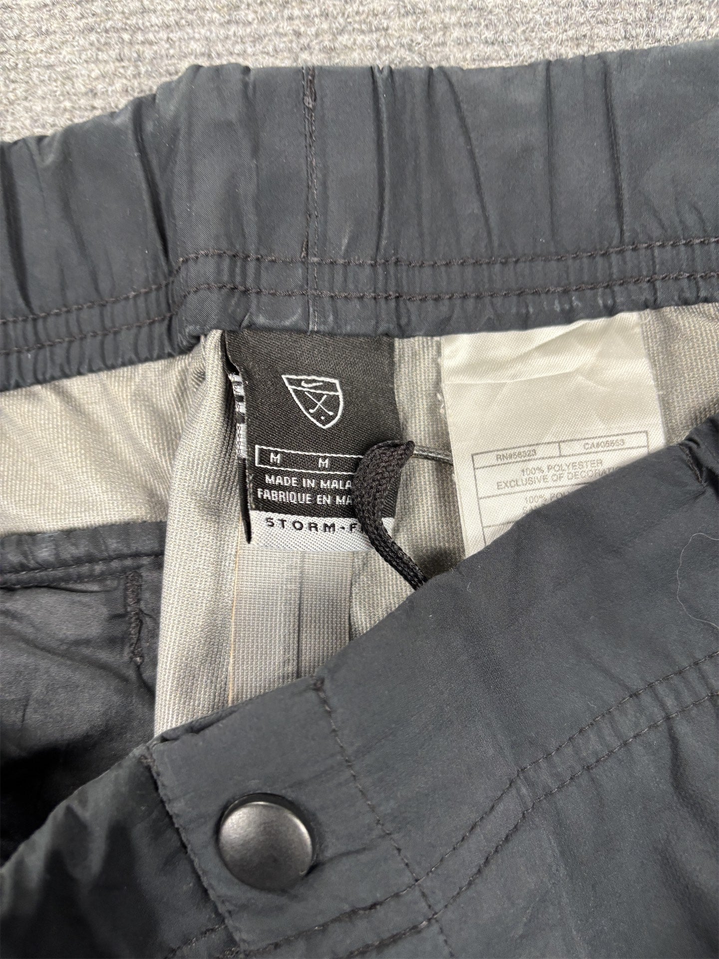 Vintage Y2K Nike Golf Track Pants Men's M Black Waterproof Storm-Fit Trousers