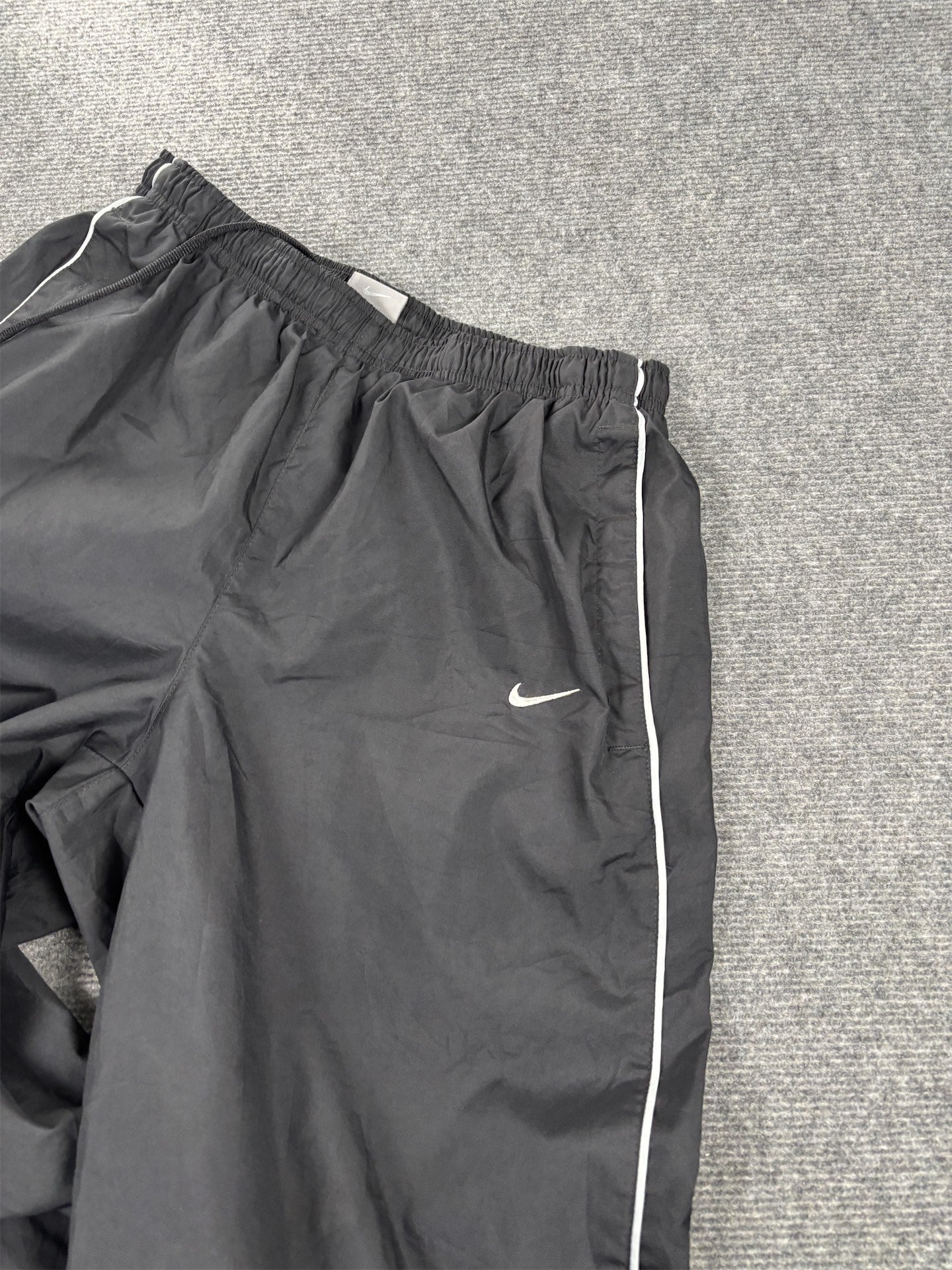 Vintage Y2K Nike Track Pants Men's M Black Double Piping Swoosh Joggers