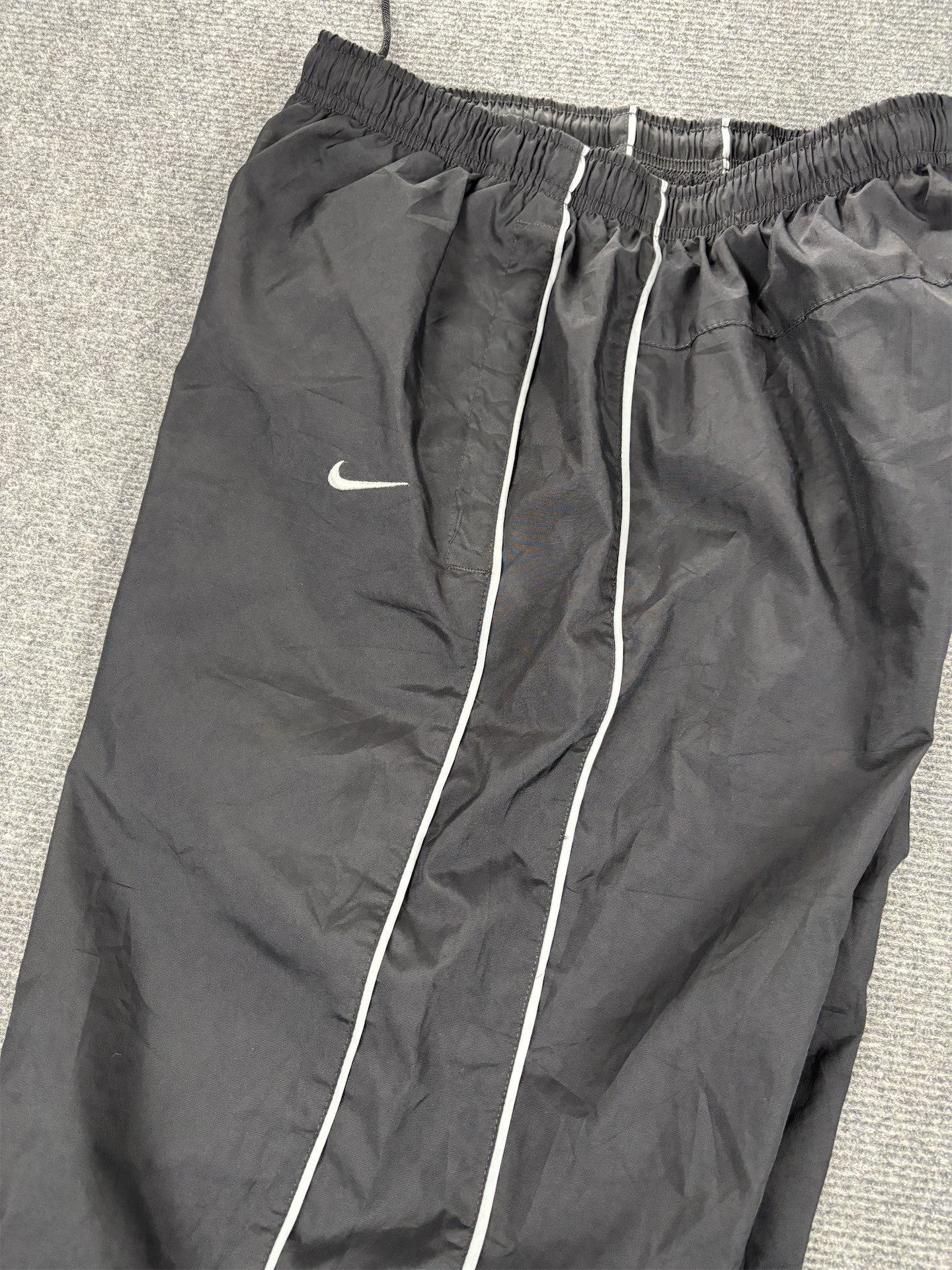 Vintage Y2K Nike Track Pants Men's M Black Double Piping Swoosh Joggers