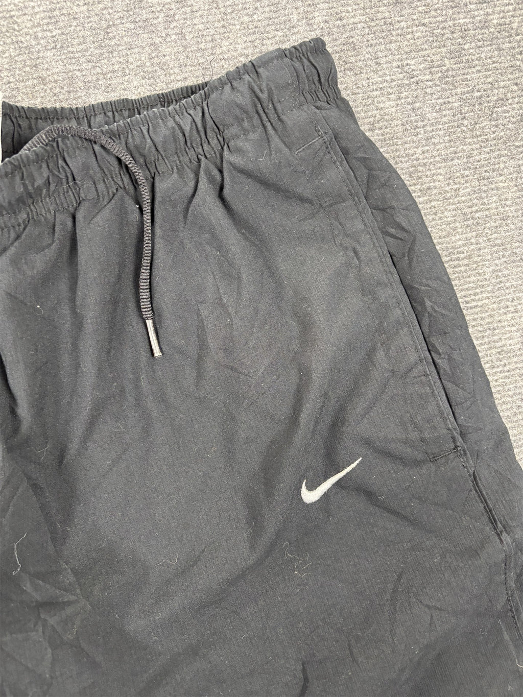 Vintage Y2K Nike Track Pants Men's L Black White Swoosh Classic Joggers Super Baggy