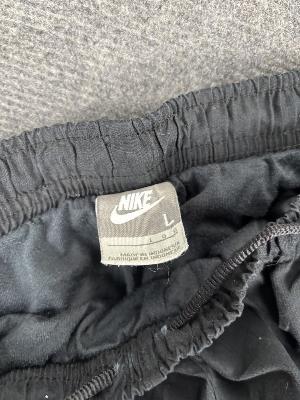 Vintage Y2K Nike Track Pants Men's L Black White Swoosh Classic Joggers Super Baggy