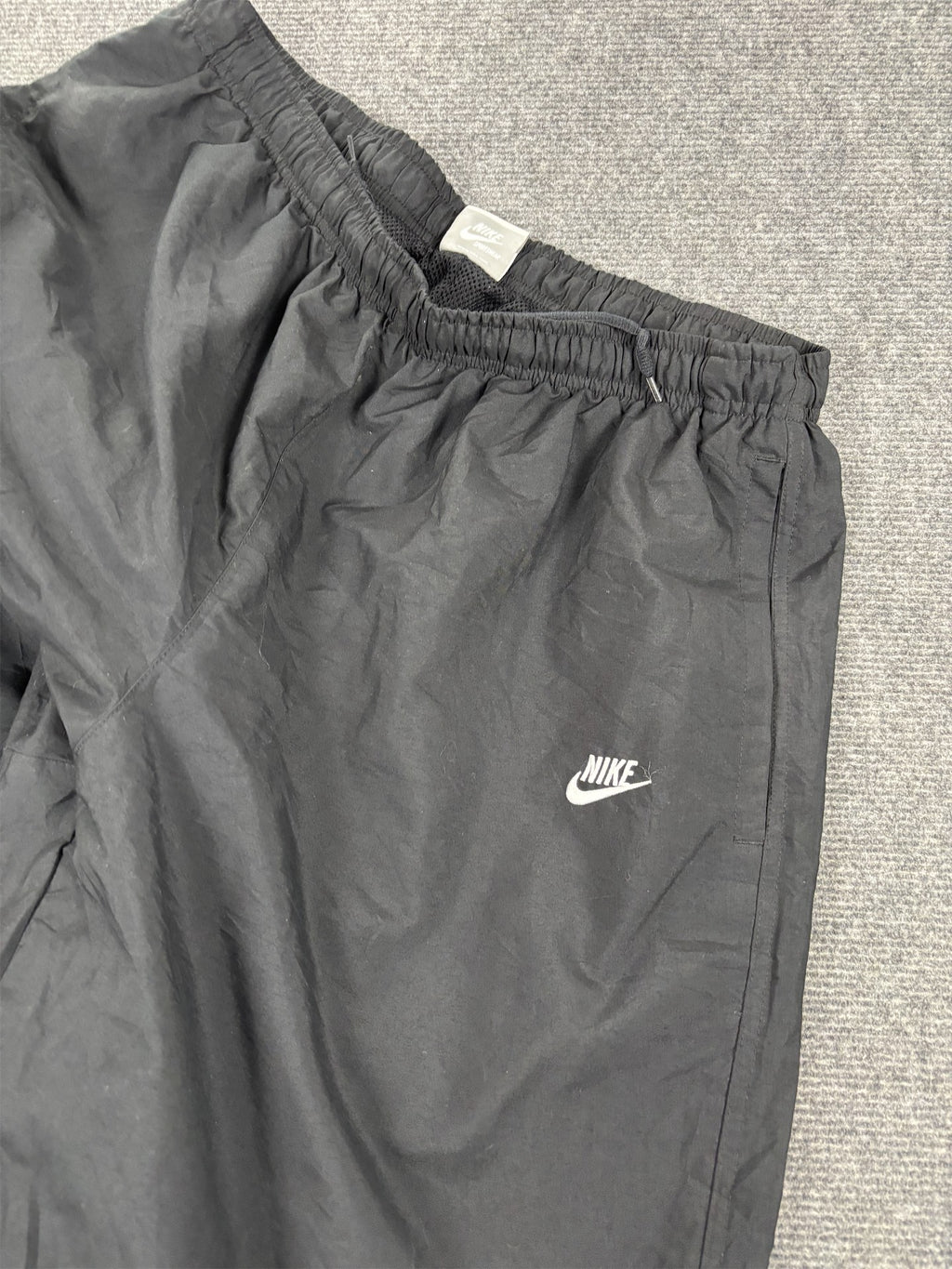 Vintage Y2K Nike Track Pants Men's L Black White Swoosh Classic Joggers