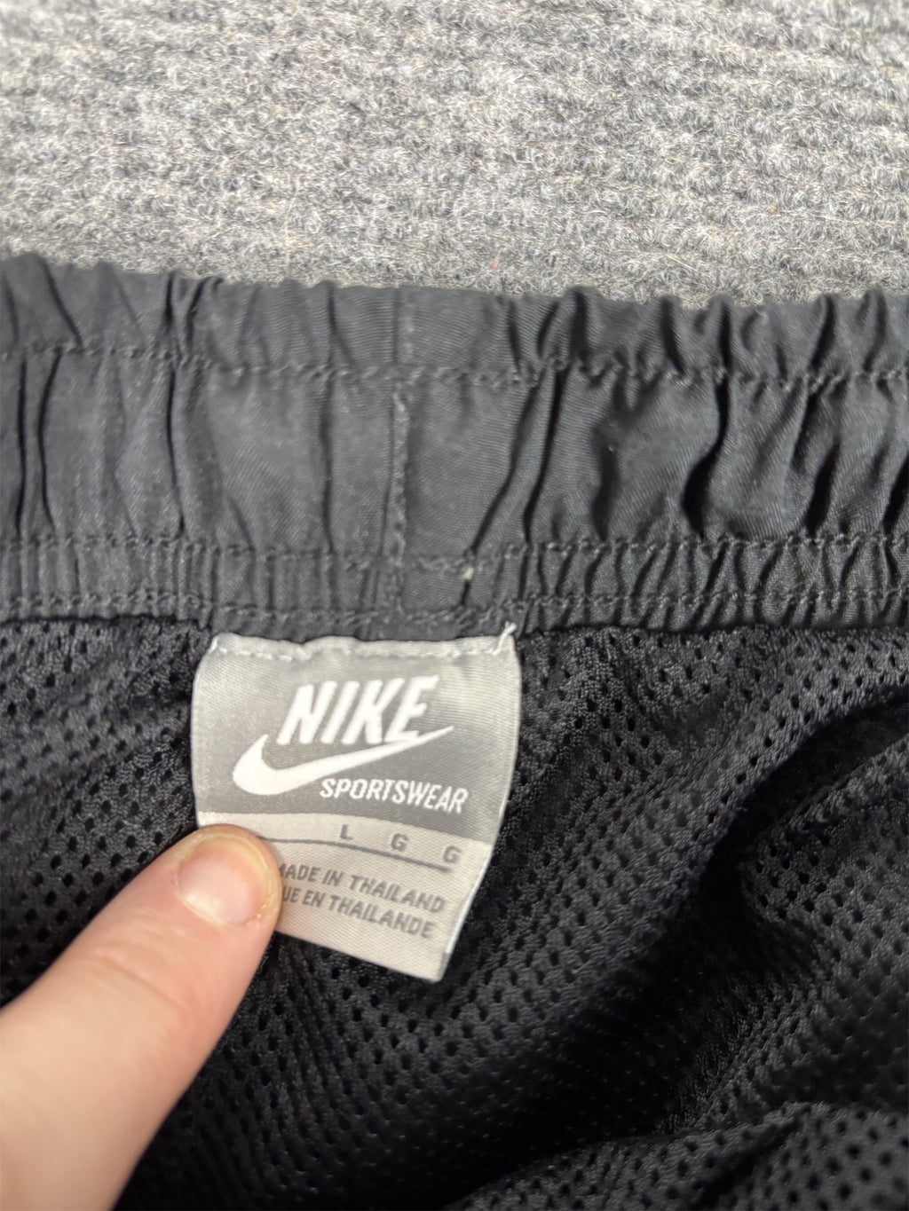 Vintage Y2K Nike Track Pants Men's L Black White Swoosh Classic Joggers