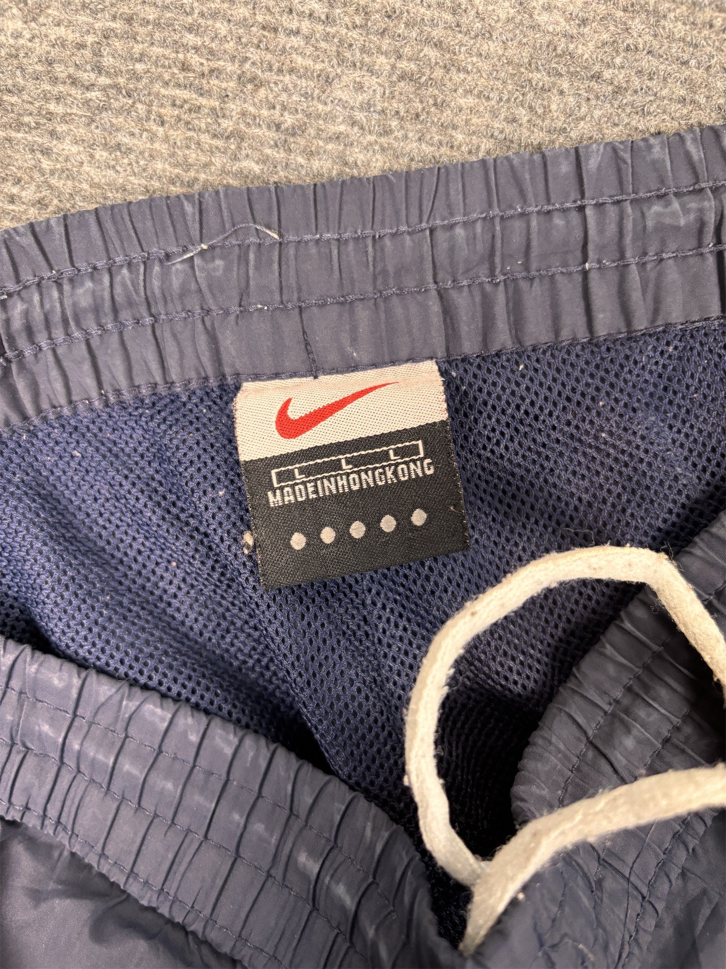Vintage 90's Nike Alpha Project Track Pants Men's S Navy Blue Swoosh Full Zip Mesh Panel Joggers