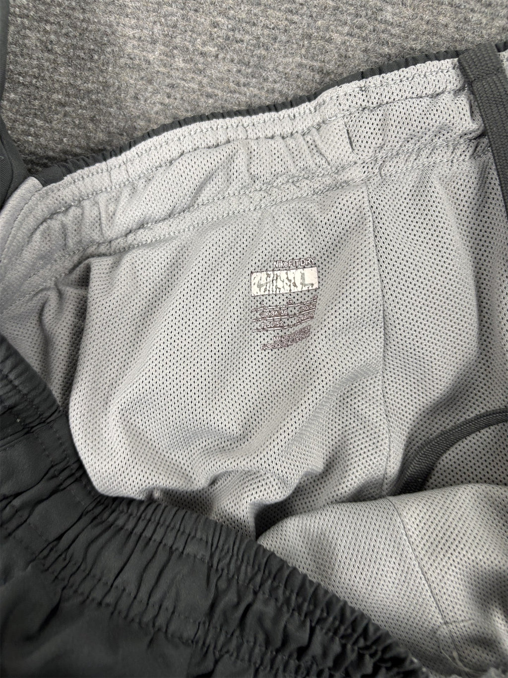 Nike Track Pants Men's L Grey White Panels Swoosh Baggy Joggers