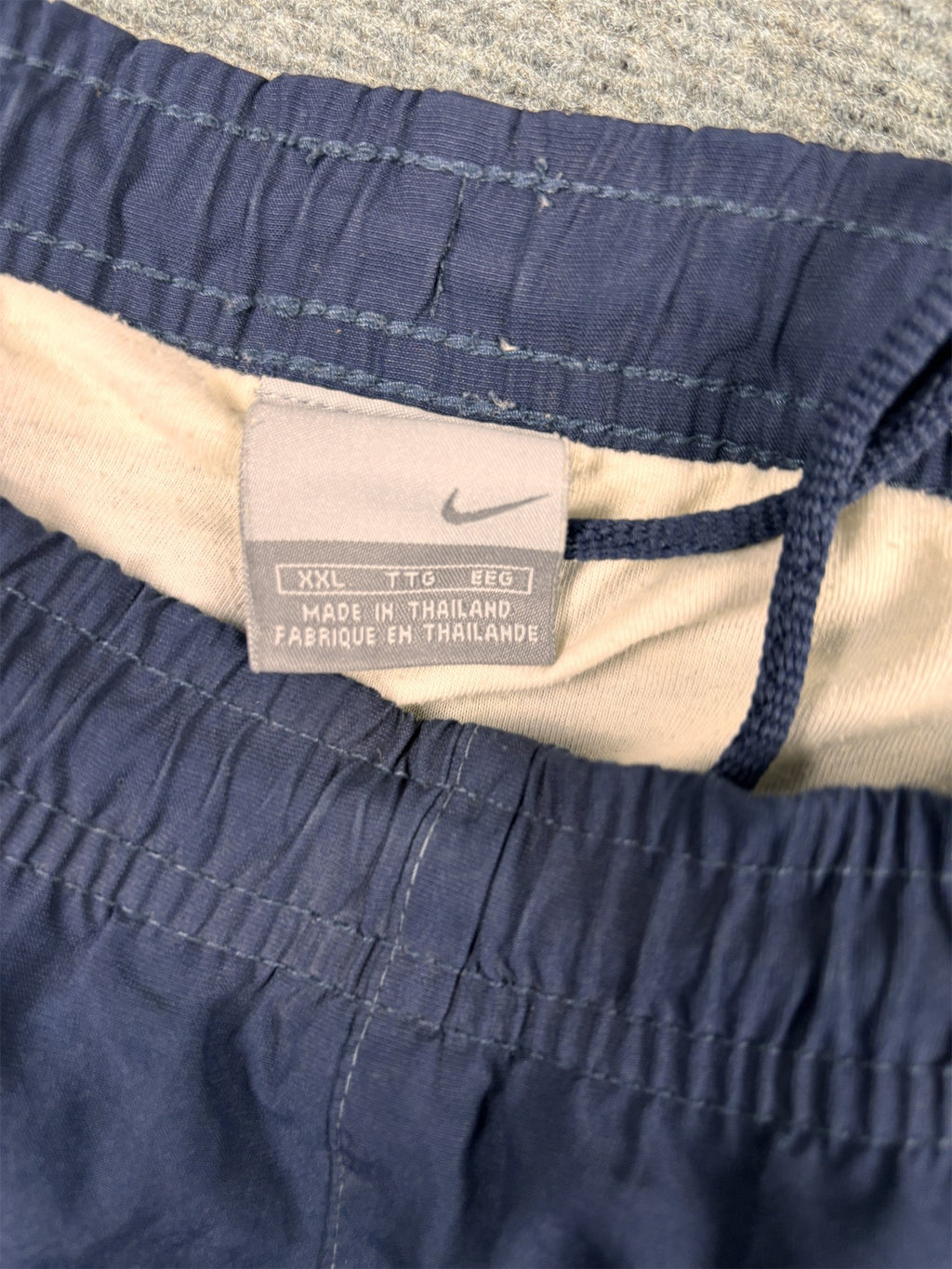 Vintage Y2K Nike Track Pants Men's XXL Navy Blue Yellow Swoosh Panels Joggers