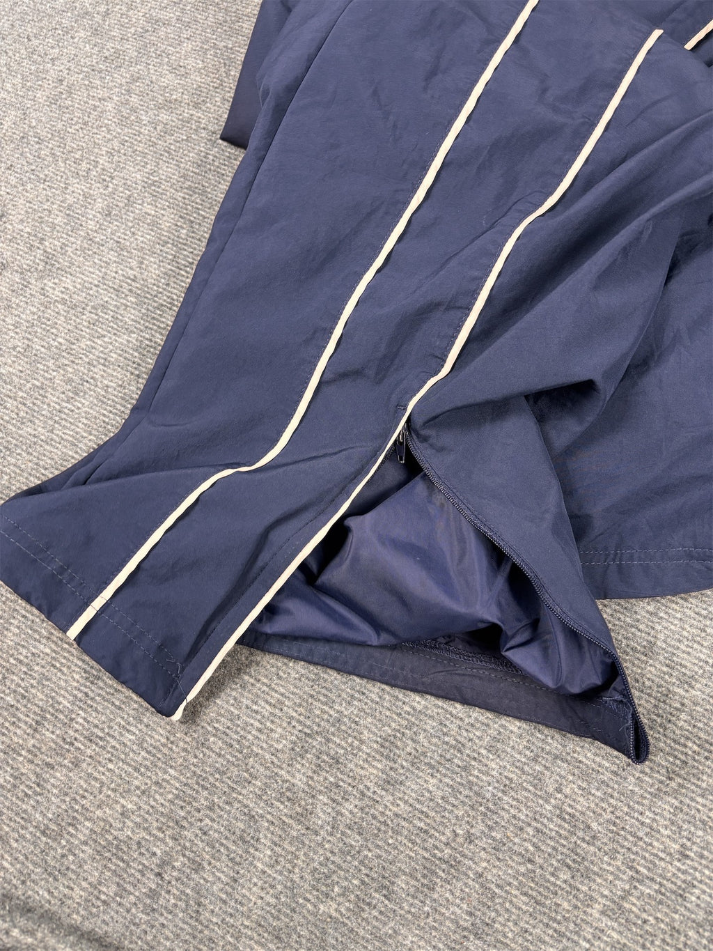 Vintage Y2K Nike Track Pants Men's XXL Navy Blue Double White Piping Swoosh Joggers