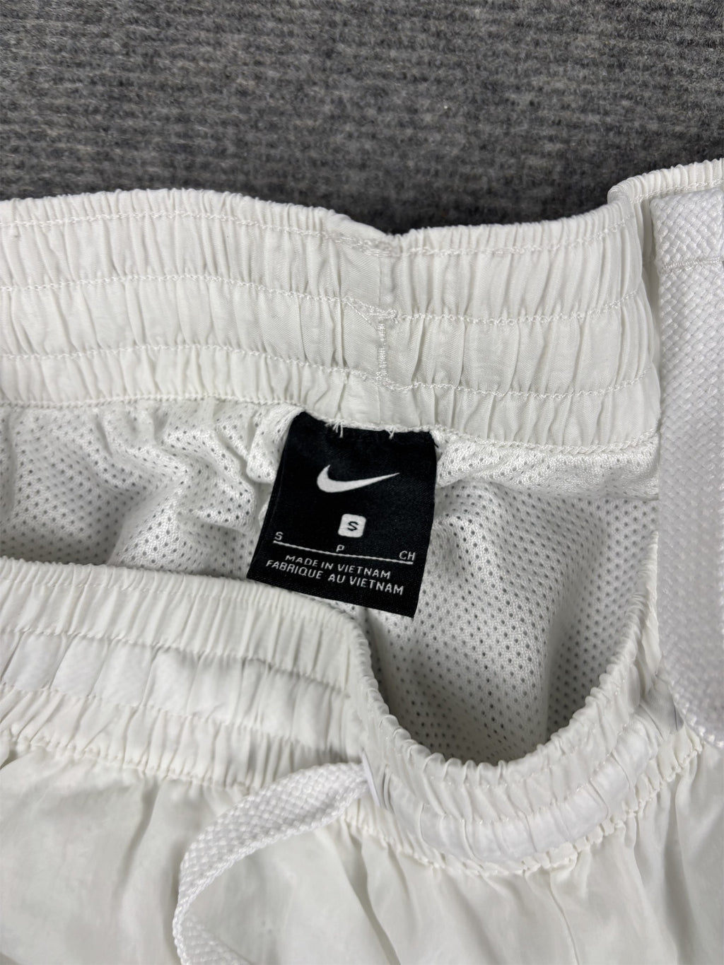 Nike Track Pants Men's S White Blue Pink Spell Out Cuffed Joggers