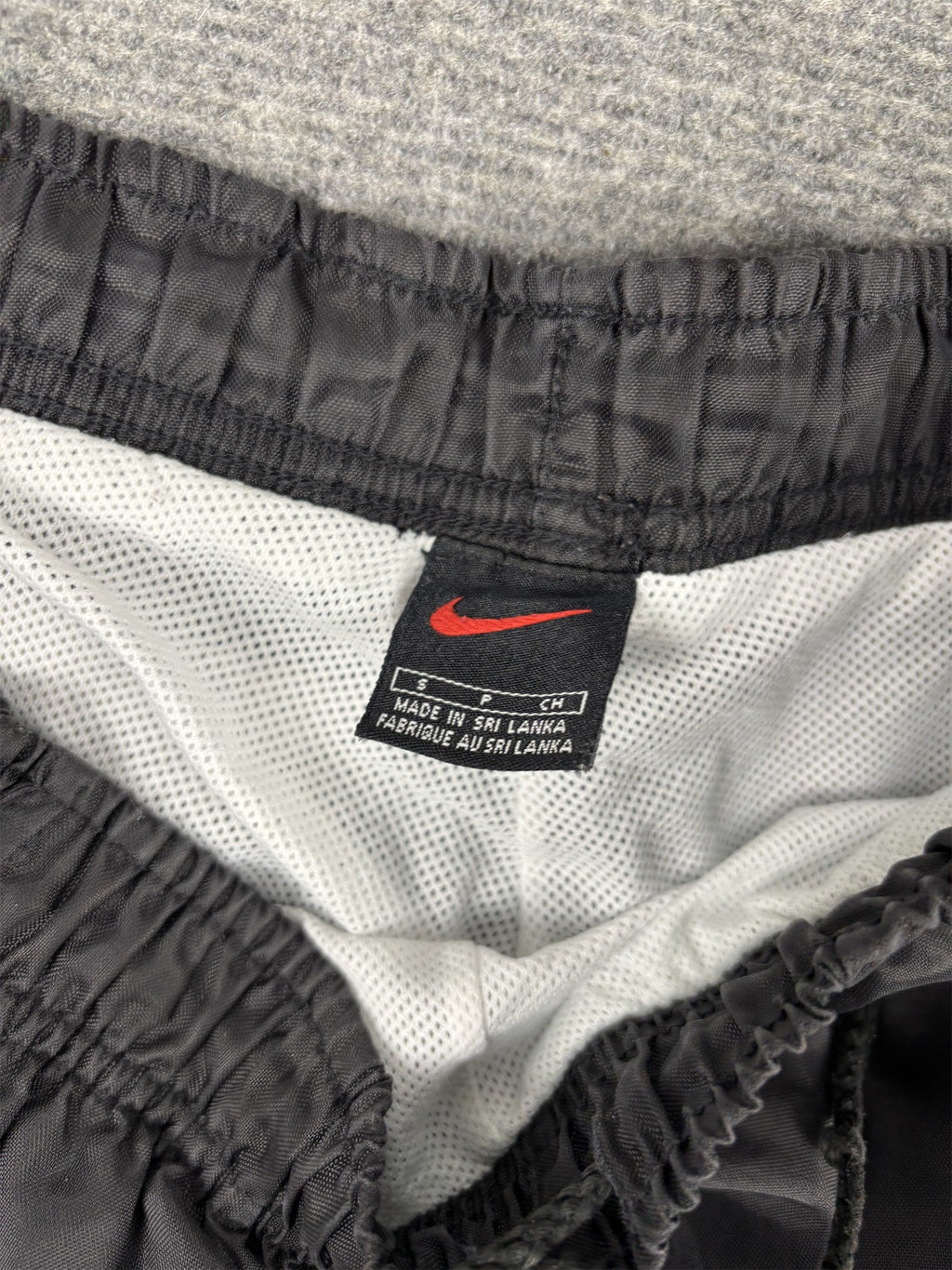 Vintage 90's Nike Track Pants Men's S Black White Mesh Panel Ankle Swoosh Joggers