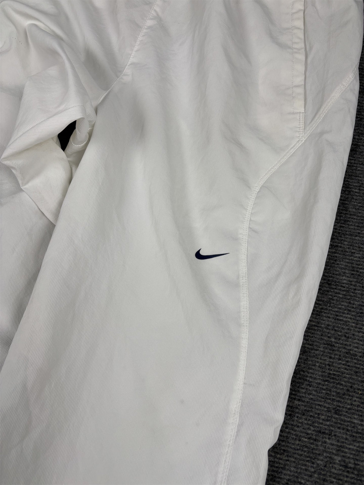 Vintage Y2K Nike Court Track Pants Men's M White Black Swoosh FITdry Joggers