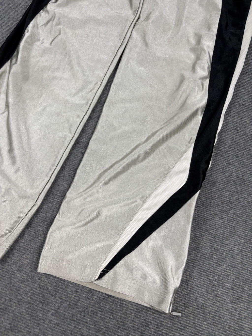 Vintage Y2K Nike Track Pants Men's M Grey Black Panel Satin Style Joggers
