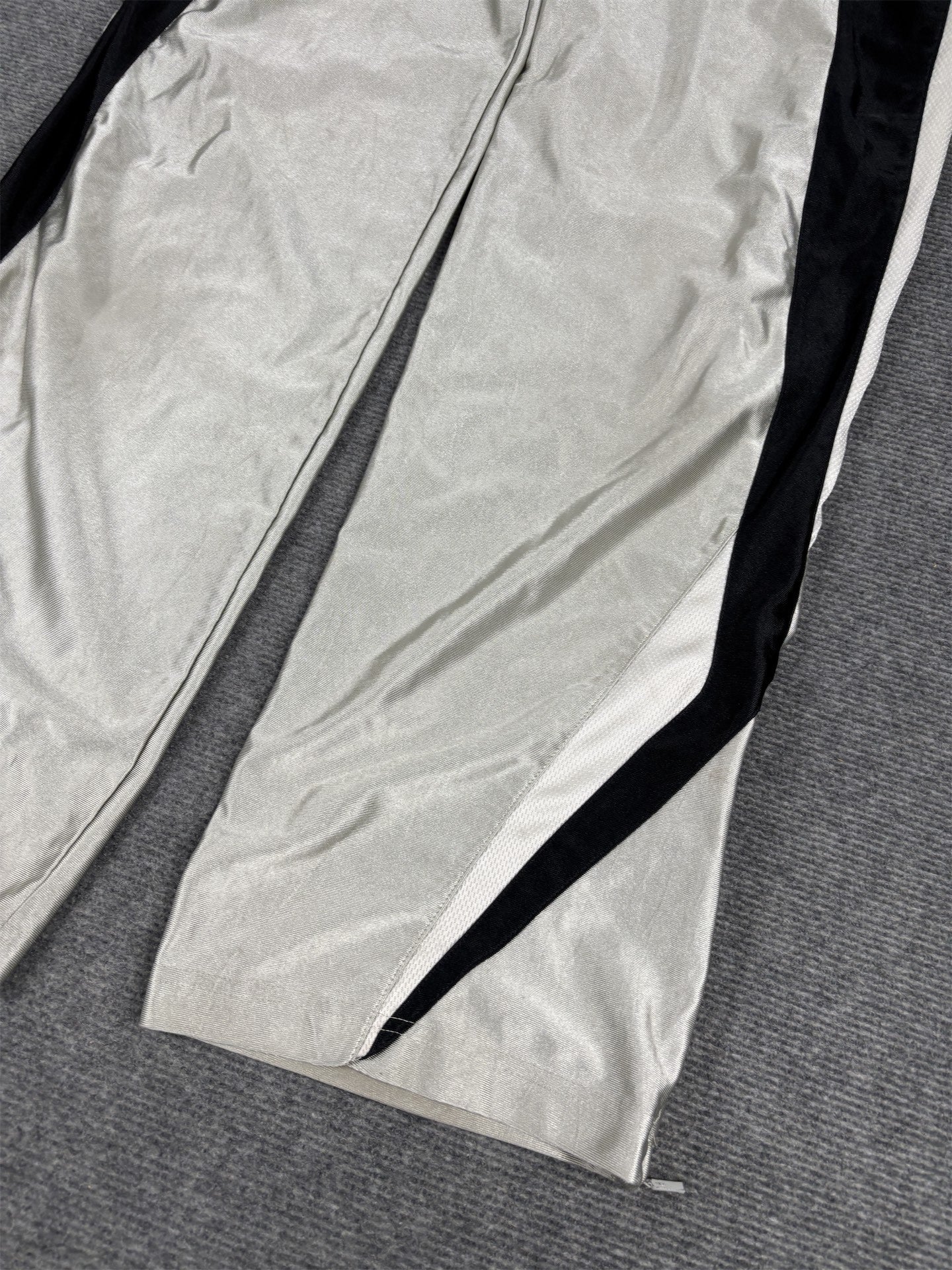 Vintage Y2K Nike Track Pants Men's M Grey Black Panel Satin Style Joggers