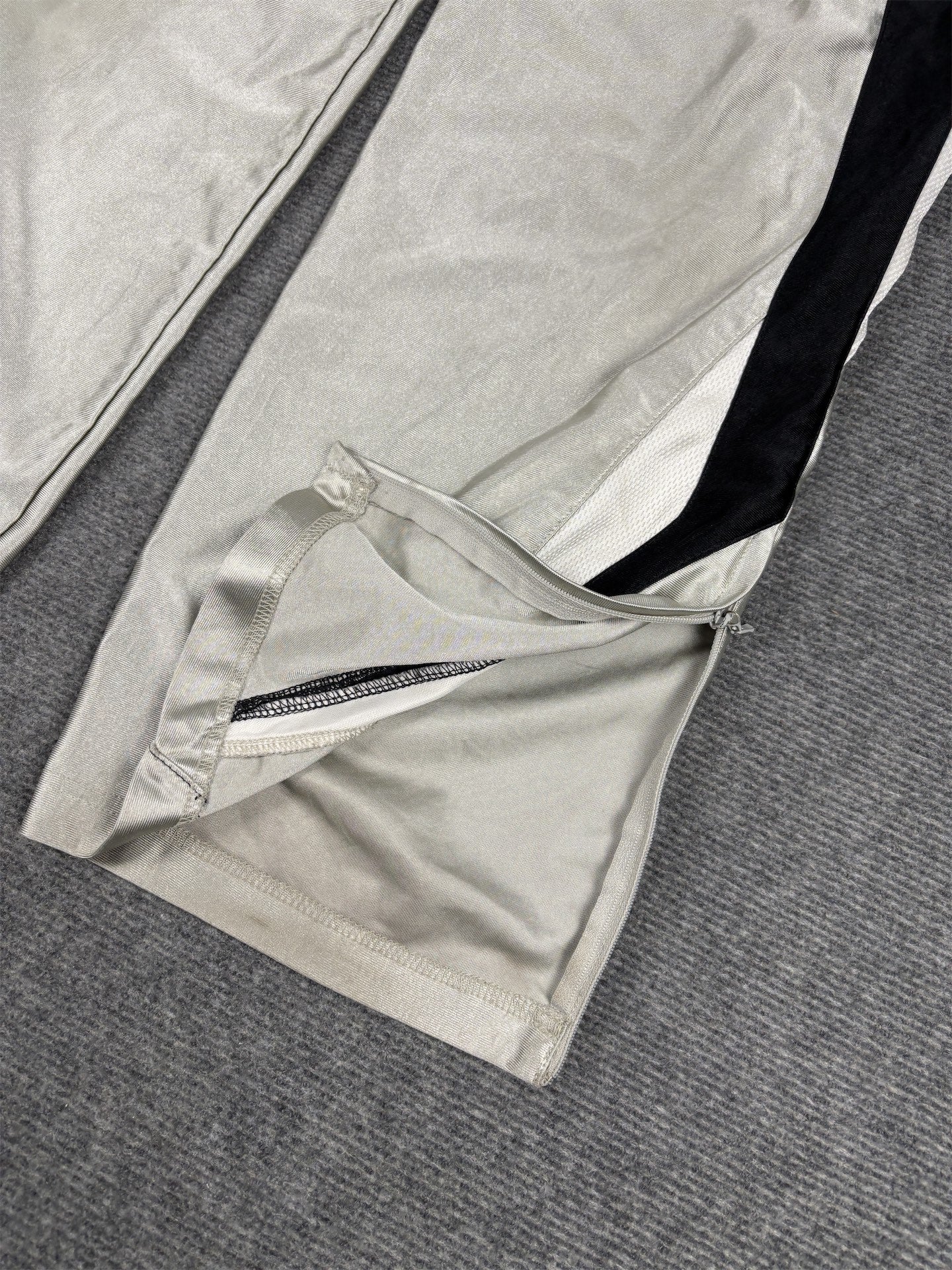 Vintage Y2K Nike Track Pants Men's M Grey Black Panel Satin Style Joggers