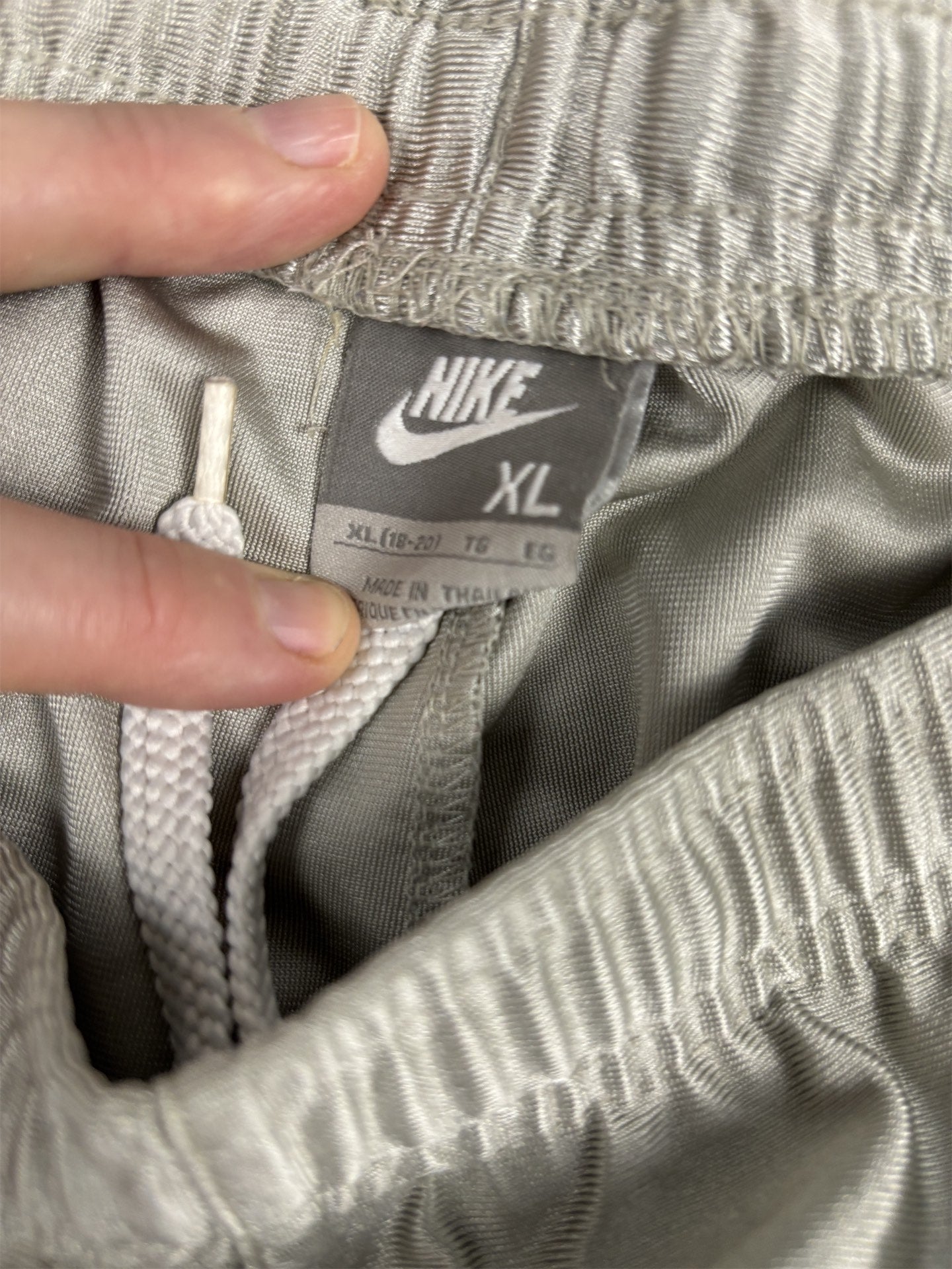 Vintage Y2K Nike Track Pants Men's M Grey Black Panel Satin Style Joggers