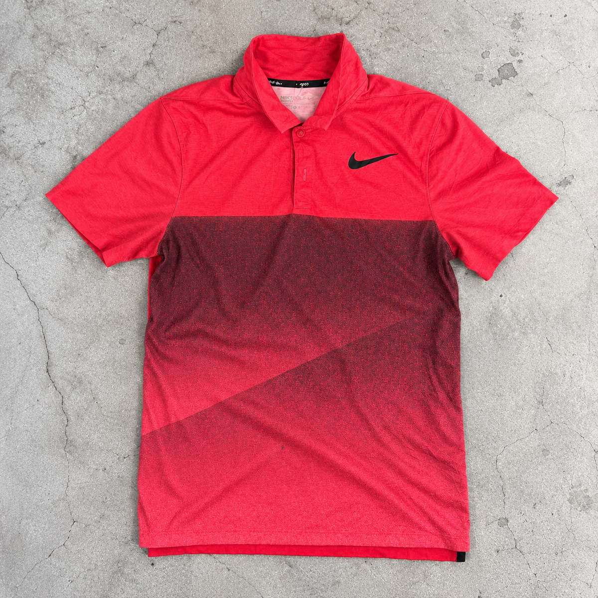 Nike Golf Polo Shirt Men's Small Red Gradient Preppy Golf Core