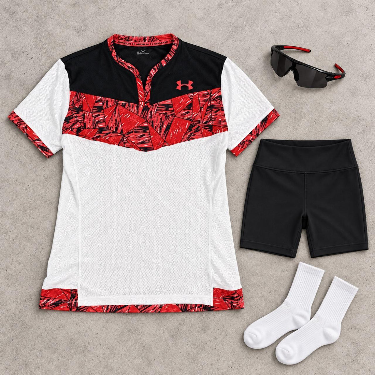 Under Amour V-neck Polo Shirt Women's Small White Tennis Top Activewear