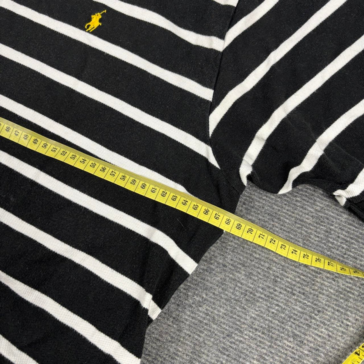 Vintage Y2K Polo Ralph Lauren Striped Polo Men's XXL Black White Shirt Golf Core