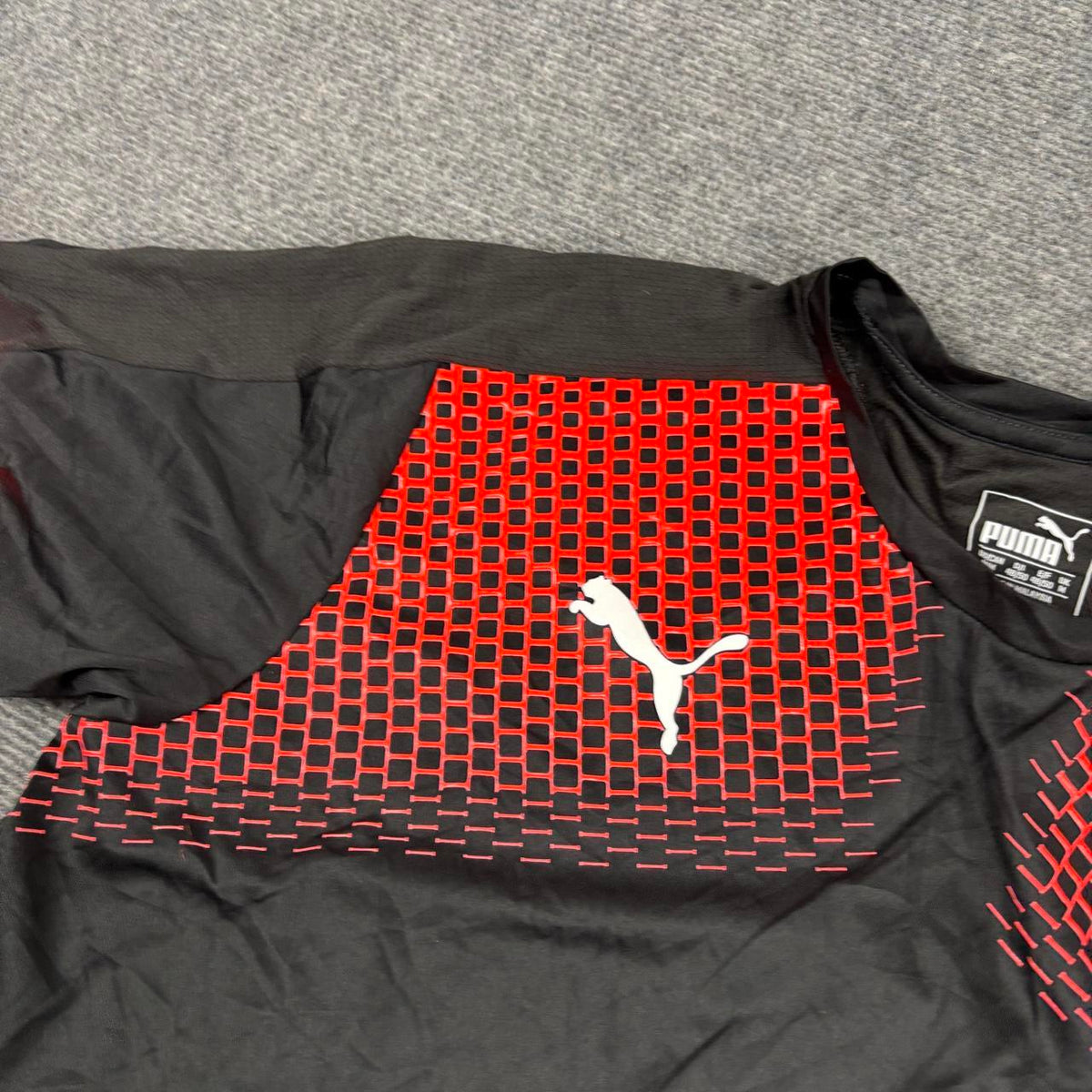 Puma Activewear Top Men's Medium Black Orange Japanese Dead Stock