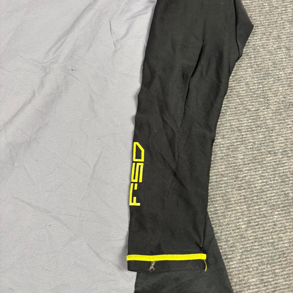 y2k Adidas Climacool F50 Compression Shirt Men's Small Grey Yellow Football Activewear
