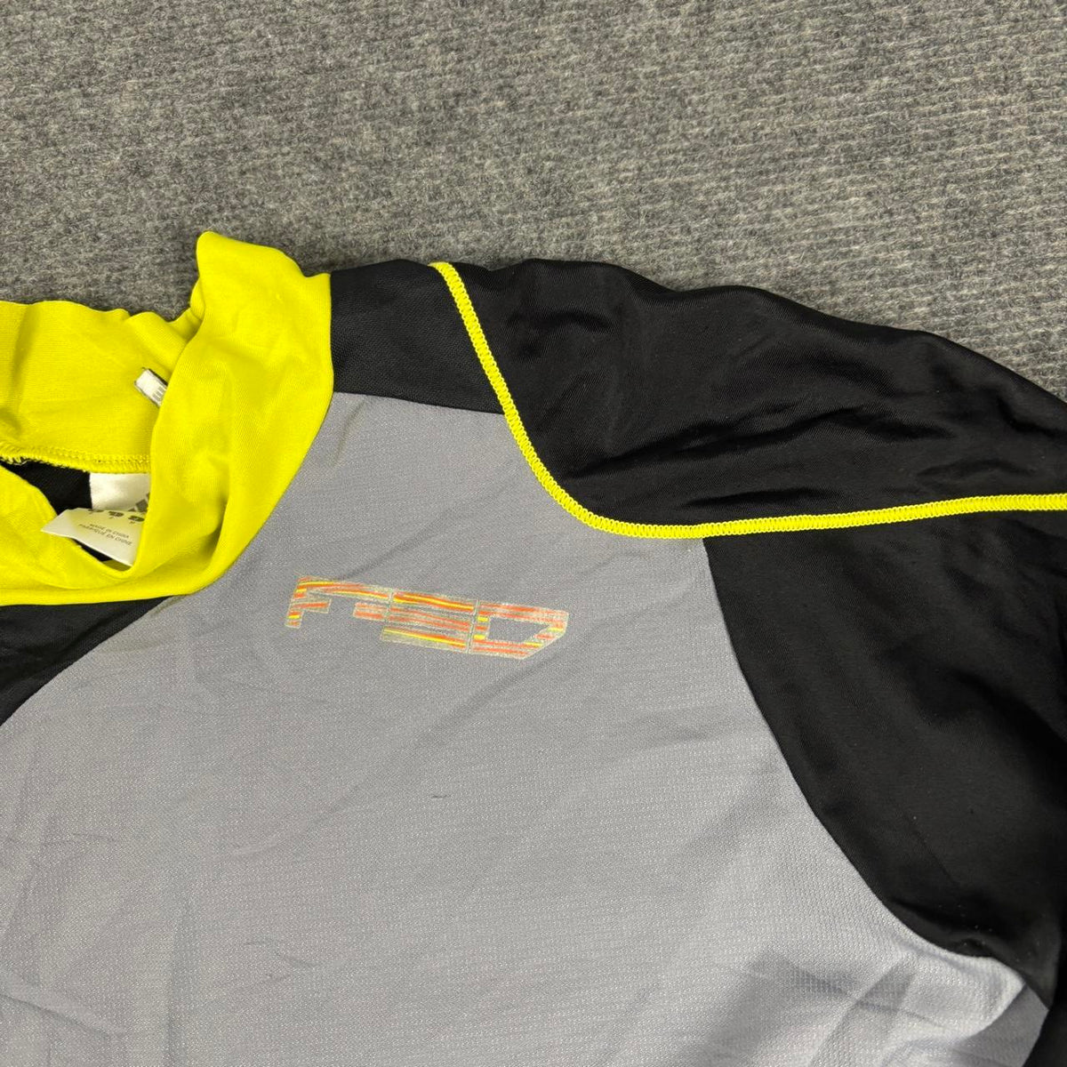 y2k Adidas Climacool F50 Compression Shirt Men's Small Grey Yellow Football Activewear