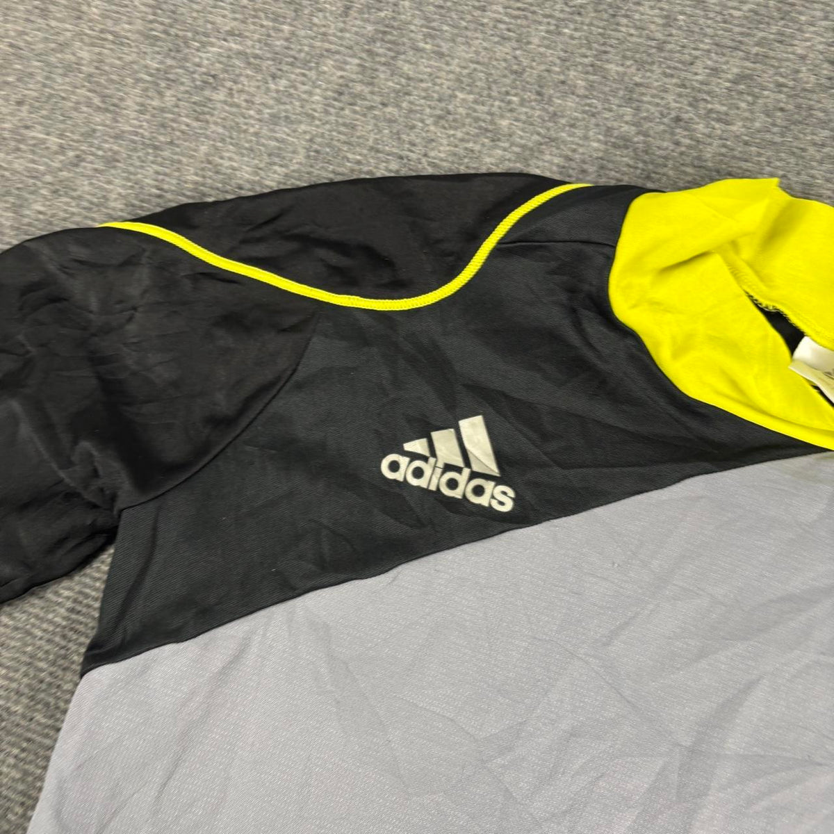 y2k Adidas Climacool F50 Compression Shirt Men's Small Grey Yellow Football Activewear