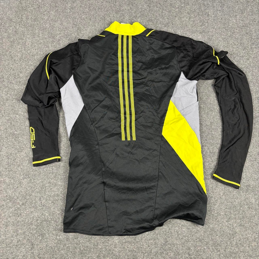 y2k Adidas Climacool F50 Compression Shirt Men's Small Grey Yellow Football Activewear