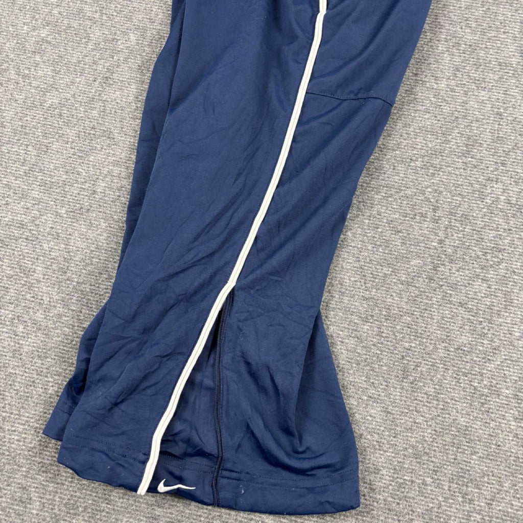 Vintage y2k Nike Track Pants Men's Large Navy White Stripe Ankle Mini Swoosh