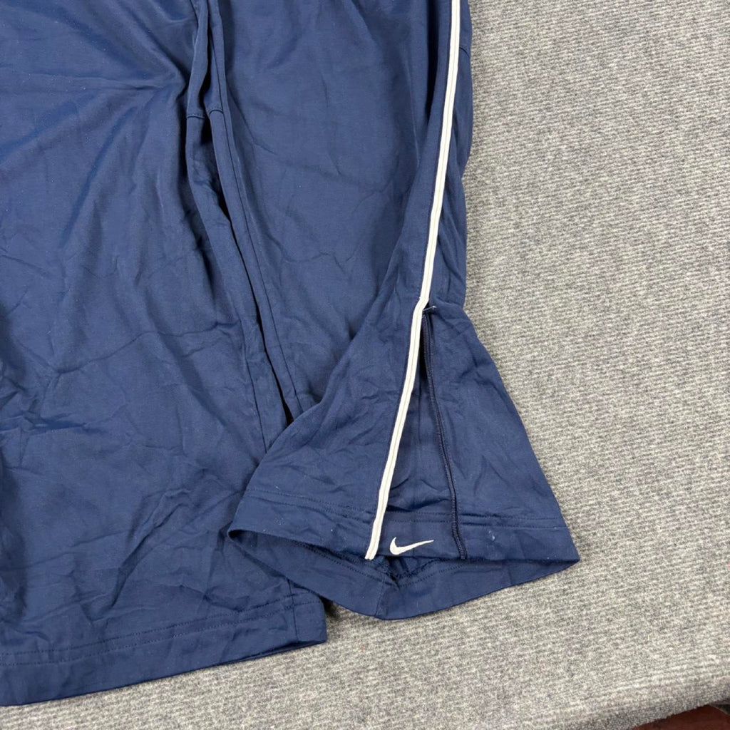 Vintage y2k Nike Track Pants Men's Large Navy White Stripe Ankle Mini Swoosh