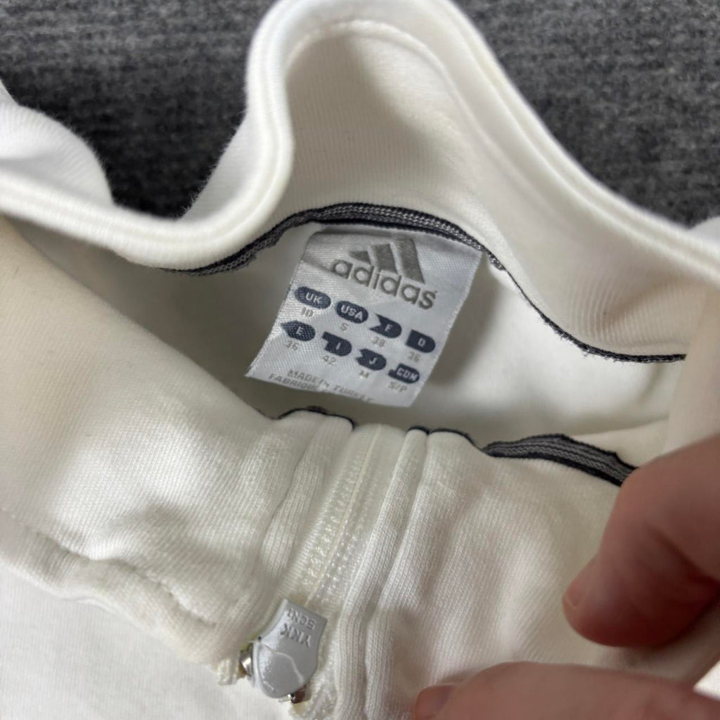Vintage y2k Adidas Jacket Women's XS SMall White Black 3 Stripe Petite
